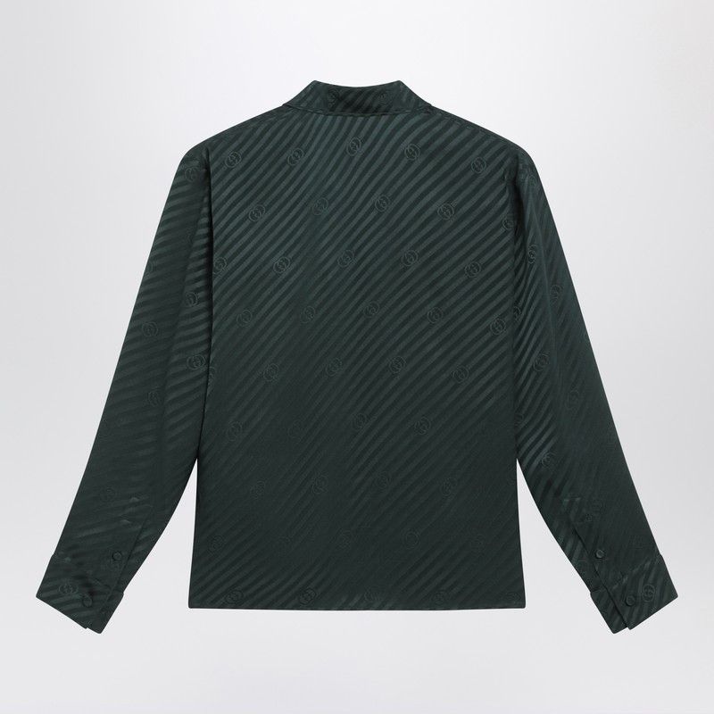 Gucci Gucci Green Gg Jacquard Silk Shirt Size S / US 4 / IT 40 - 2 Thumbnail
