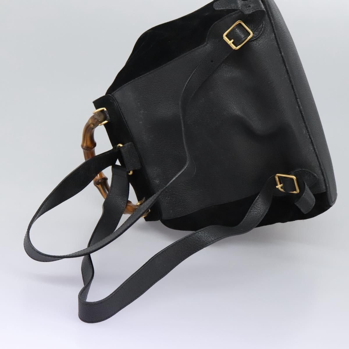 Gucci Gucci Vintage Bamboo Backpack Suede Size ONE SIZE - 12 Thumbnail