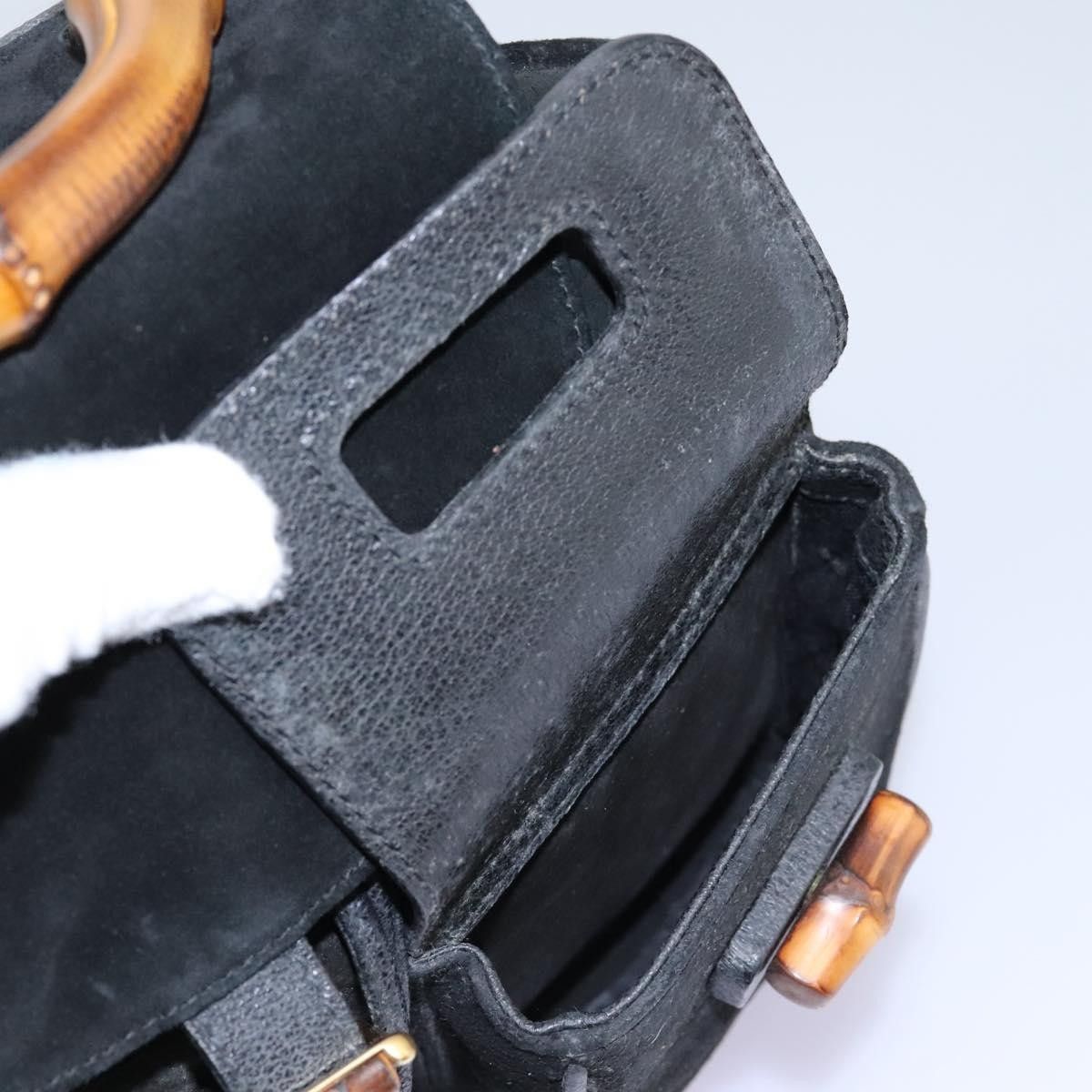 Gucci Gucci Vintage Bamboo Backpack Suede Size ONE SIZE - 21 Thumbnail