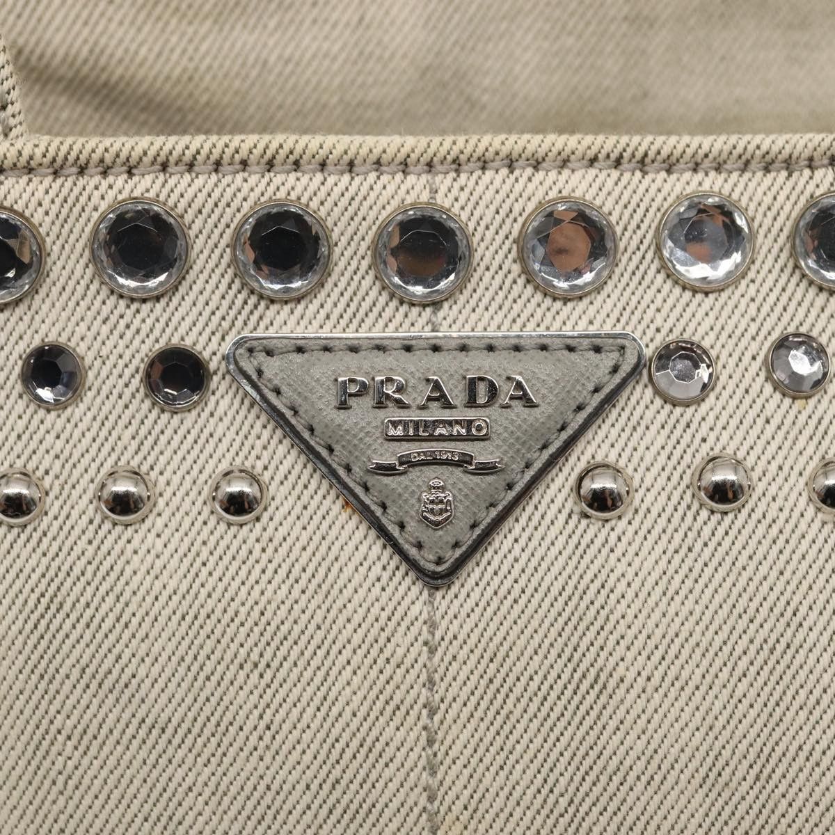 Prada Prada Canapa Tote Rhinestone Embellished Canvas Size ONE SIZE - 13 Thumbnail