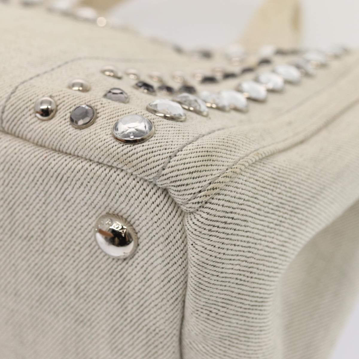 Prada Prada Canapa Tote Rhinestone Embellished Canvas Size ONE SIZE - 9 Thumbnail