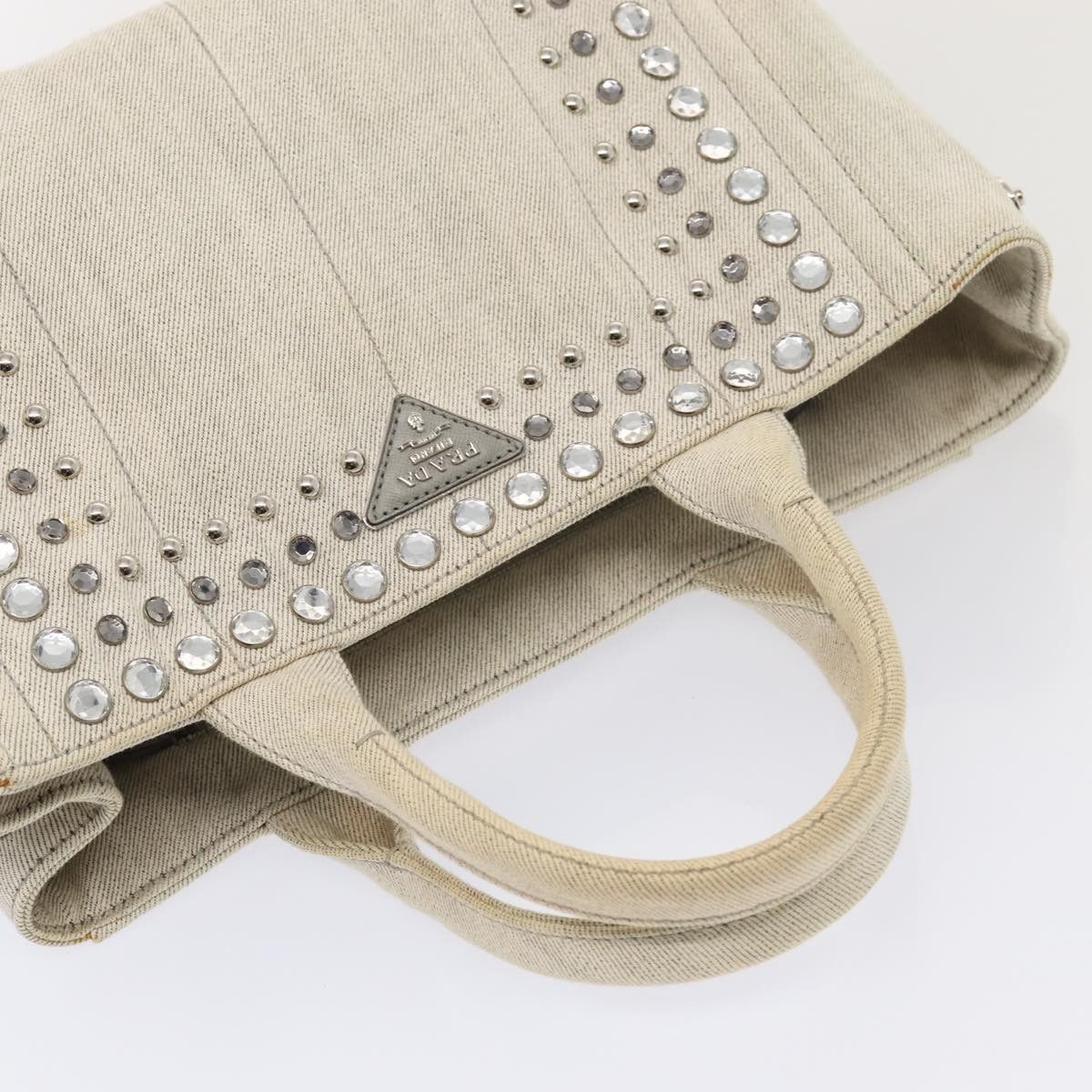Prada Prada Canapa Tote Rhinestone Embellished Canvas Size ONE SIZE - 18 Thumbnail