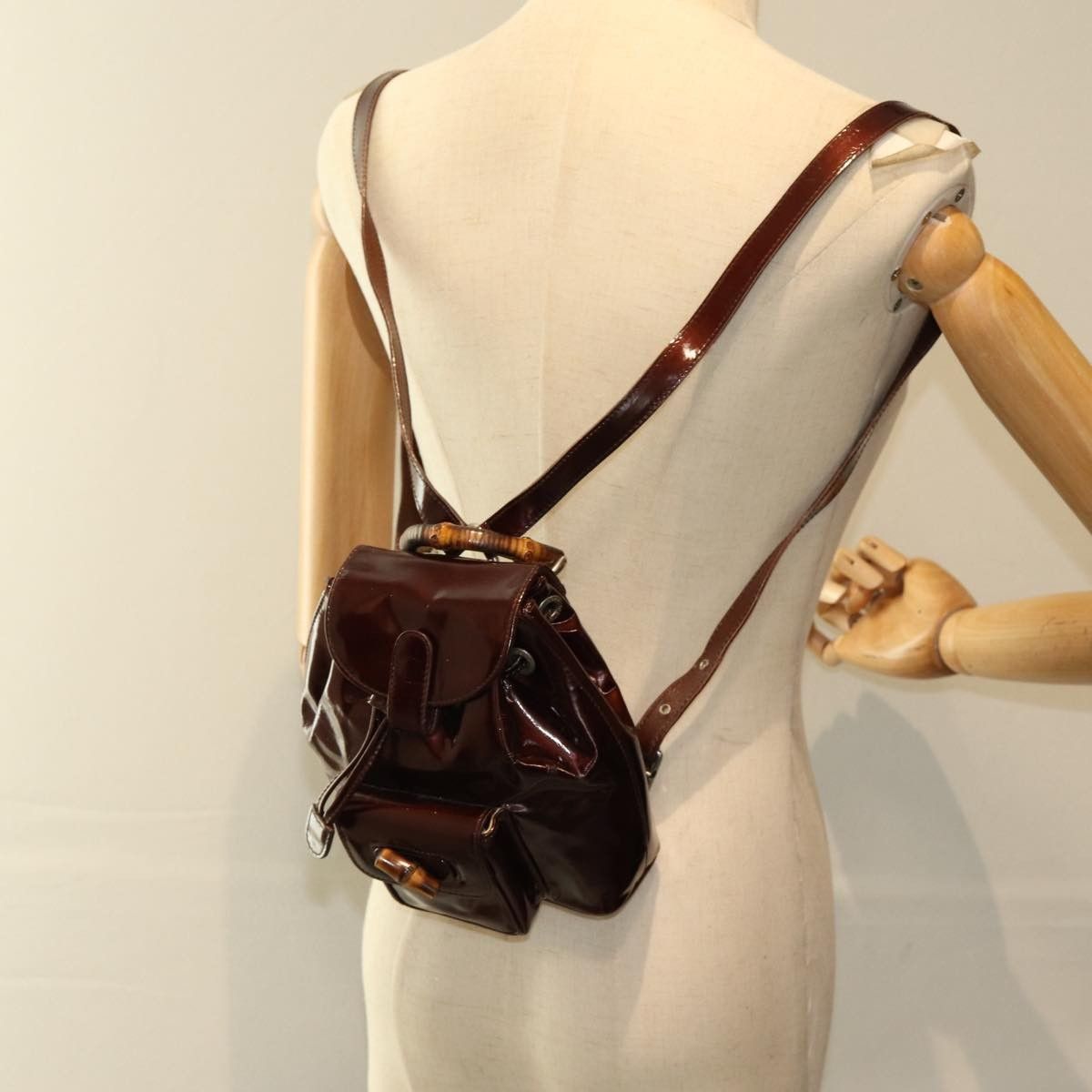 Gucci Gucci Vintage Bamboo Backpack Patent Size ONE SIZE - 14 Thumbnail