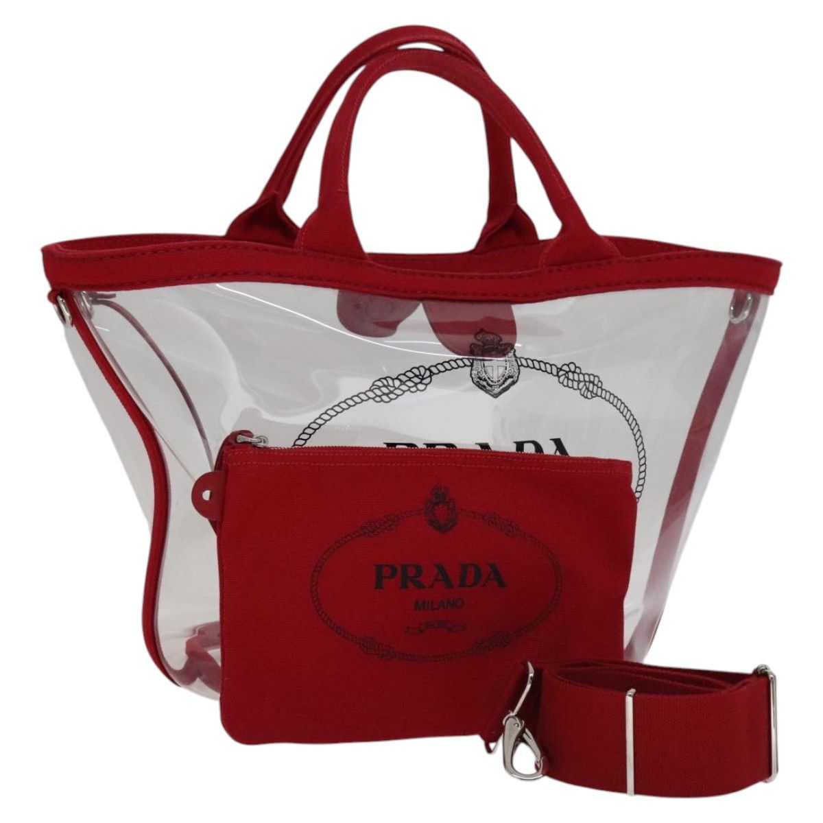 Prada Prada Logo Tote PVC Size ONE SIZE - 18 Thumbnail