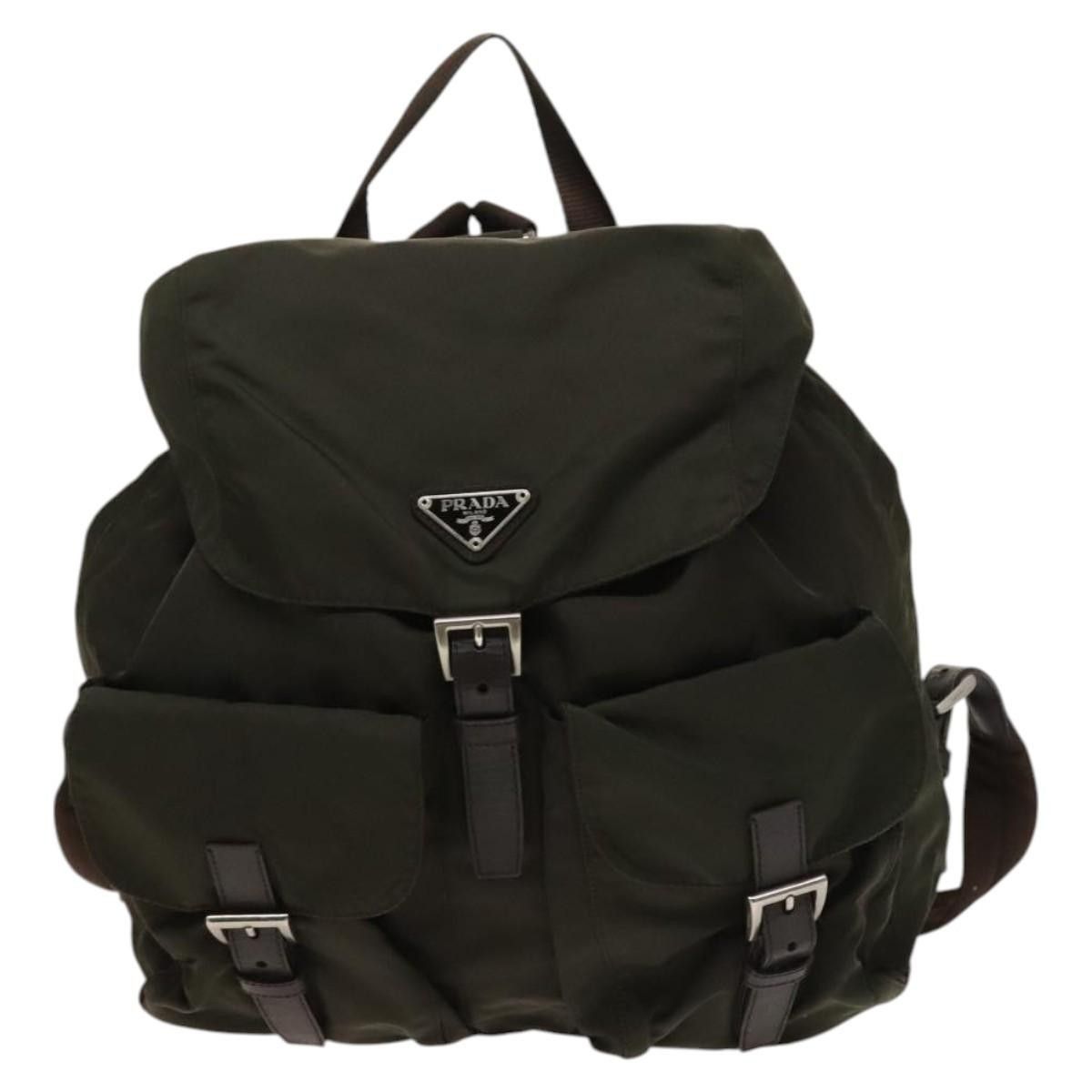 Prada Prada Vela Double Front Pocket Backpack Tessuto with Saffiano Leather Size ONE SIZE - 16 Thumbnail