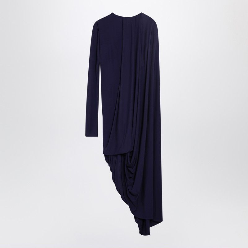 Sportmax Sportmax Dark Purple Draped Asymmetric Dress Size ONE SIZE - 2 Thumbnail