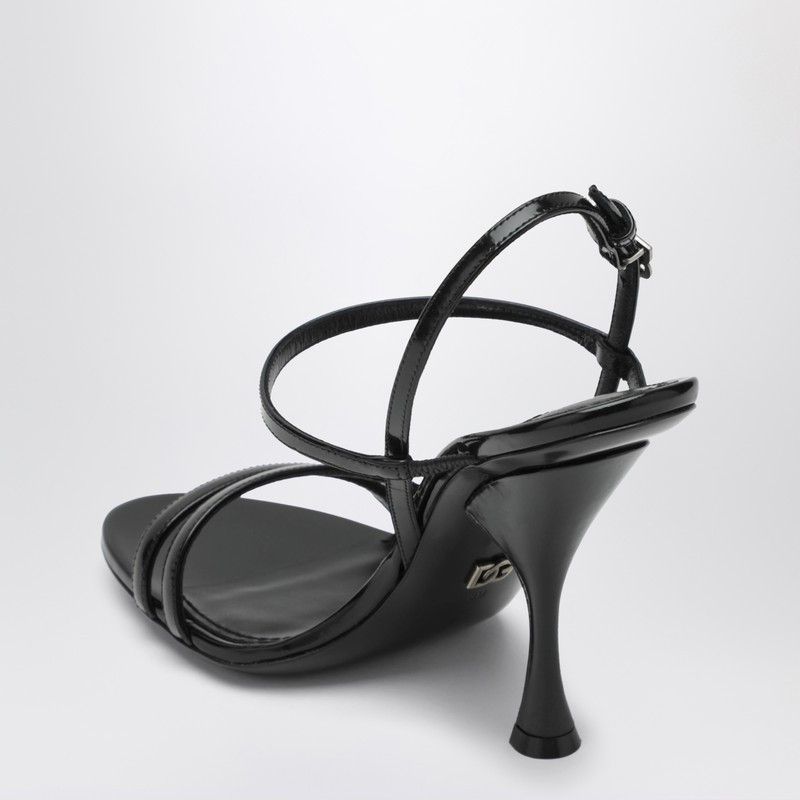 Dolce & Gabbana Dolce&Gabbana Black Polished Calf Leather Sandals Size US 9.5 / IT 39.5 - 2 Thumbnail