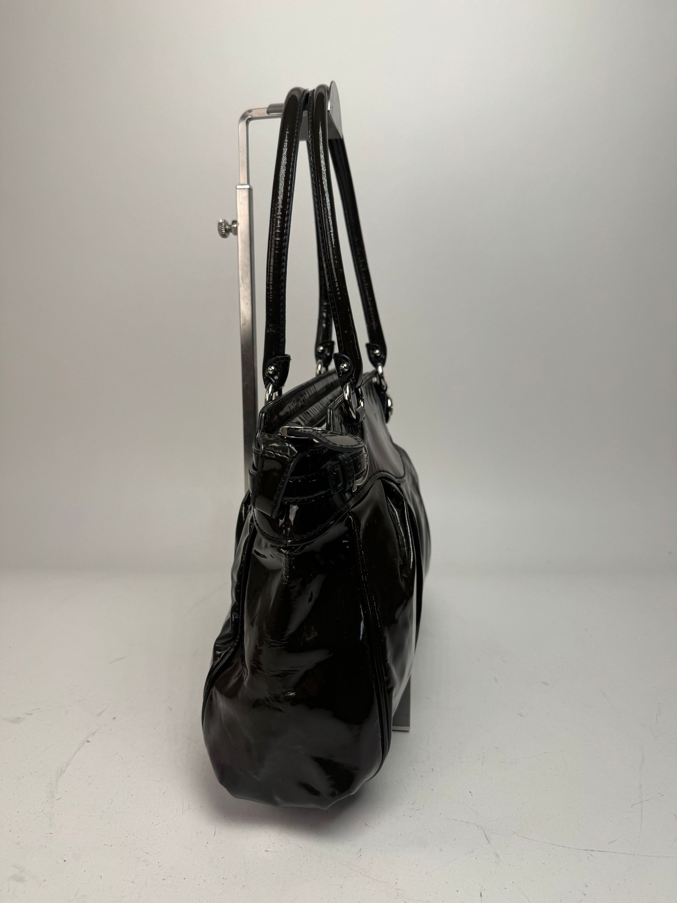 Salvatore Ferragamo Vintage Patent Leather Handbag Brown Size ONE SIZE - 6 Thumbnail
