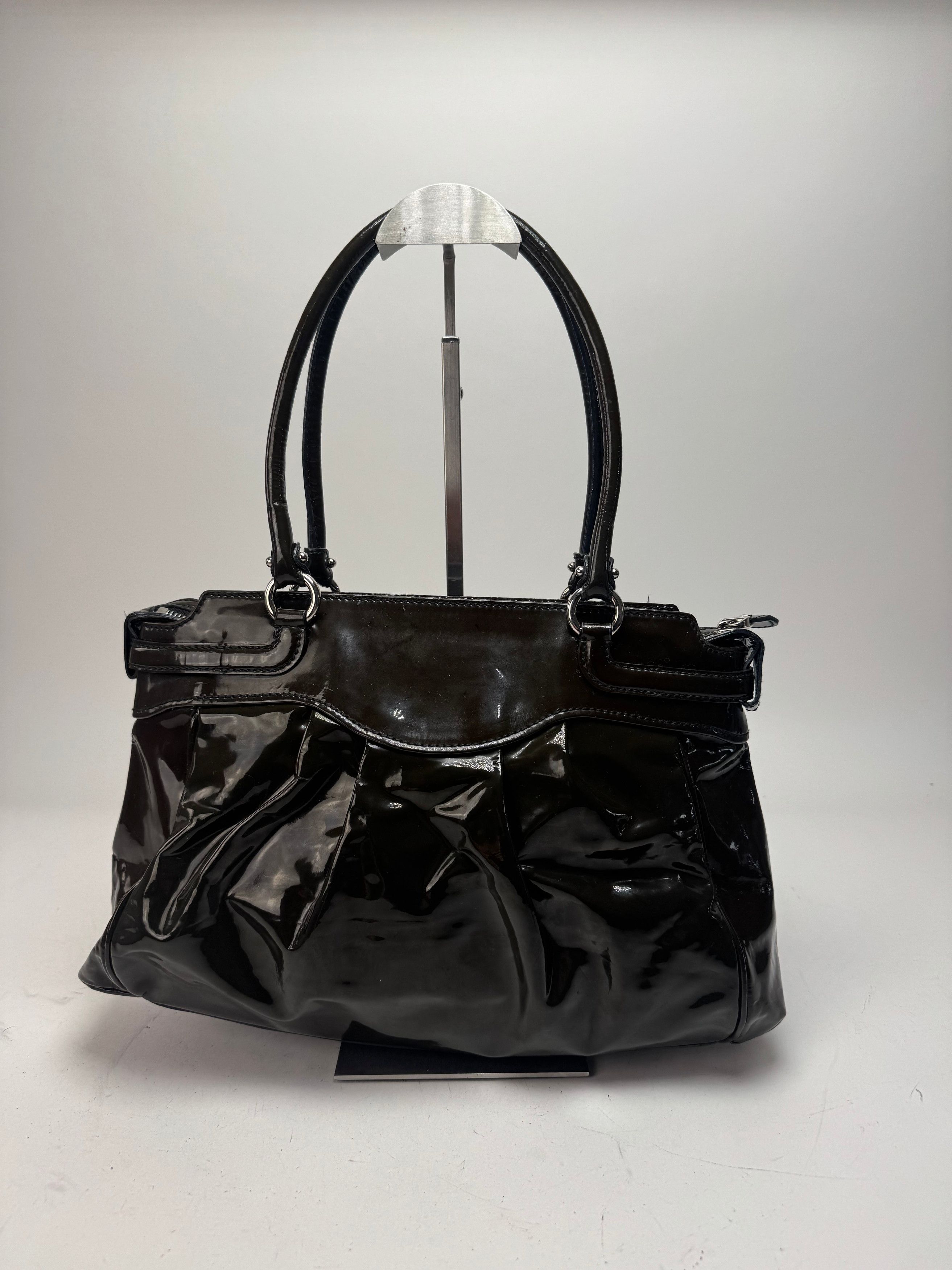 Salvatore Ferragamo Vintage Patent Leather Handbag Brown Size ONE SIZE - 9 Thumbnail