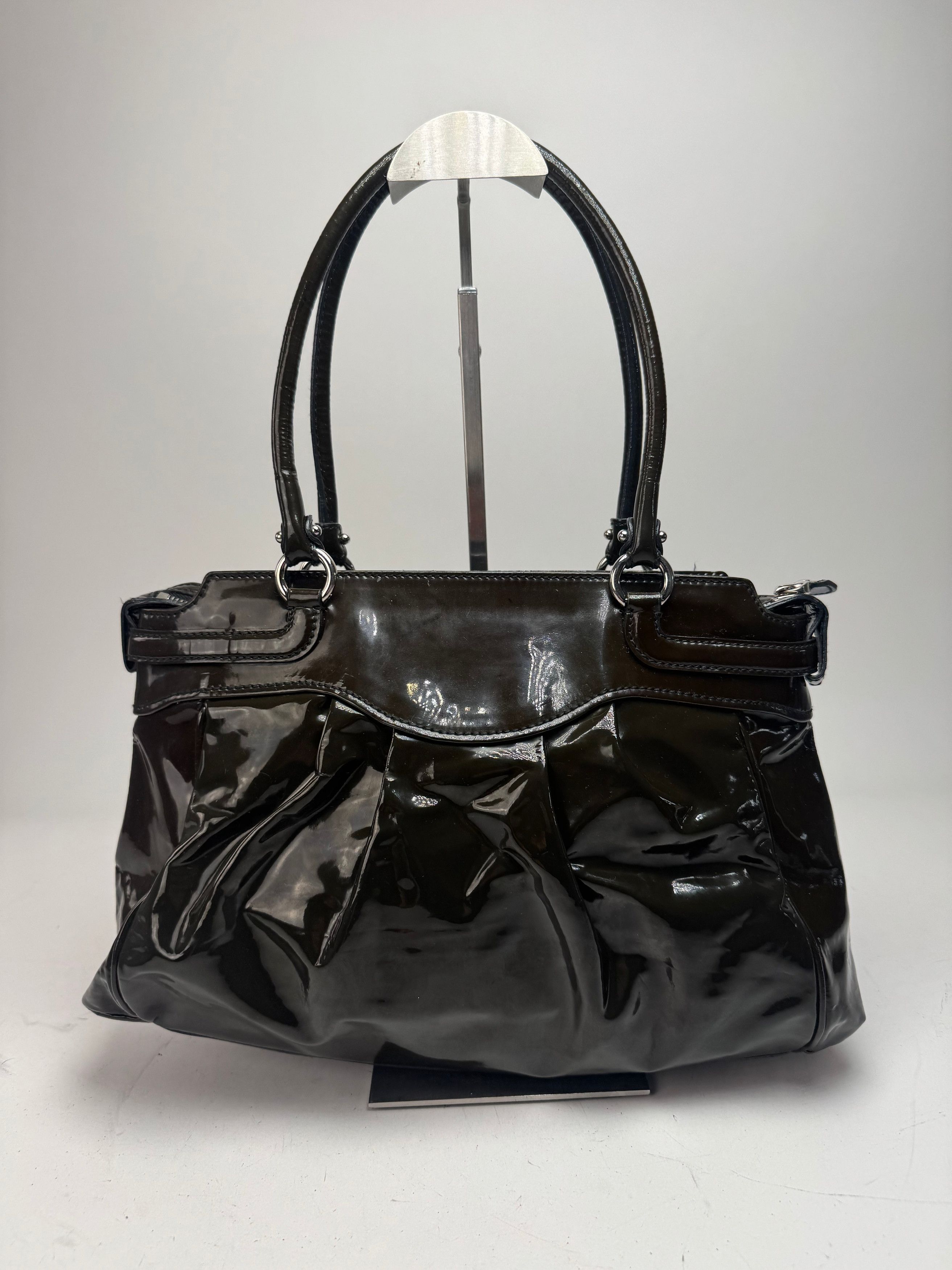 Salvatore Ferragamo Vintage Patent Leather Handbag Brown Size ONE SIZE - 2 Thumbnail