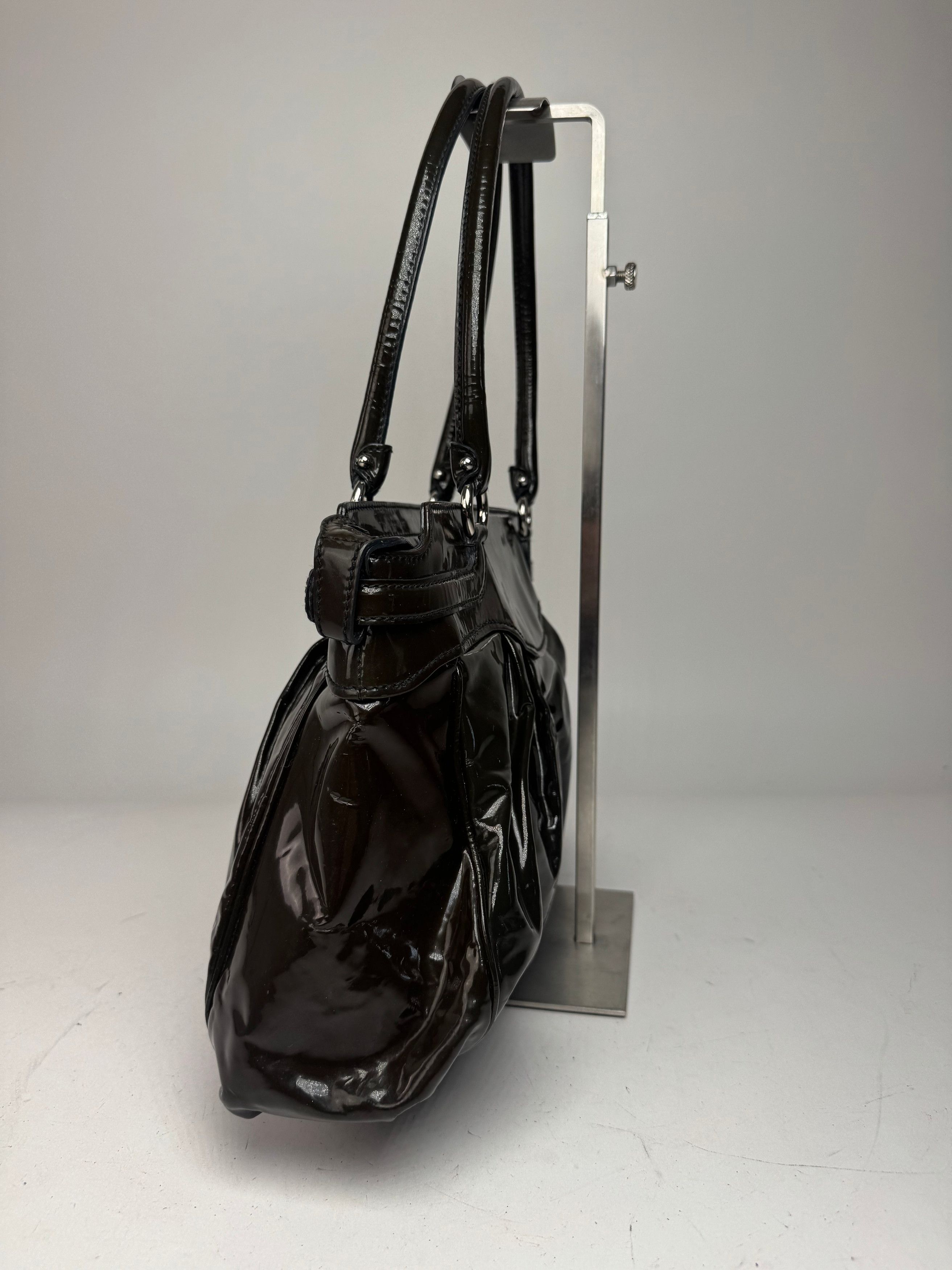 Salvatore Ferragamo Vintage Patent Leather Handbag Brown Size ONE SIZE - 8 Thumbnail