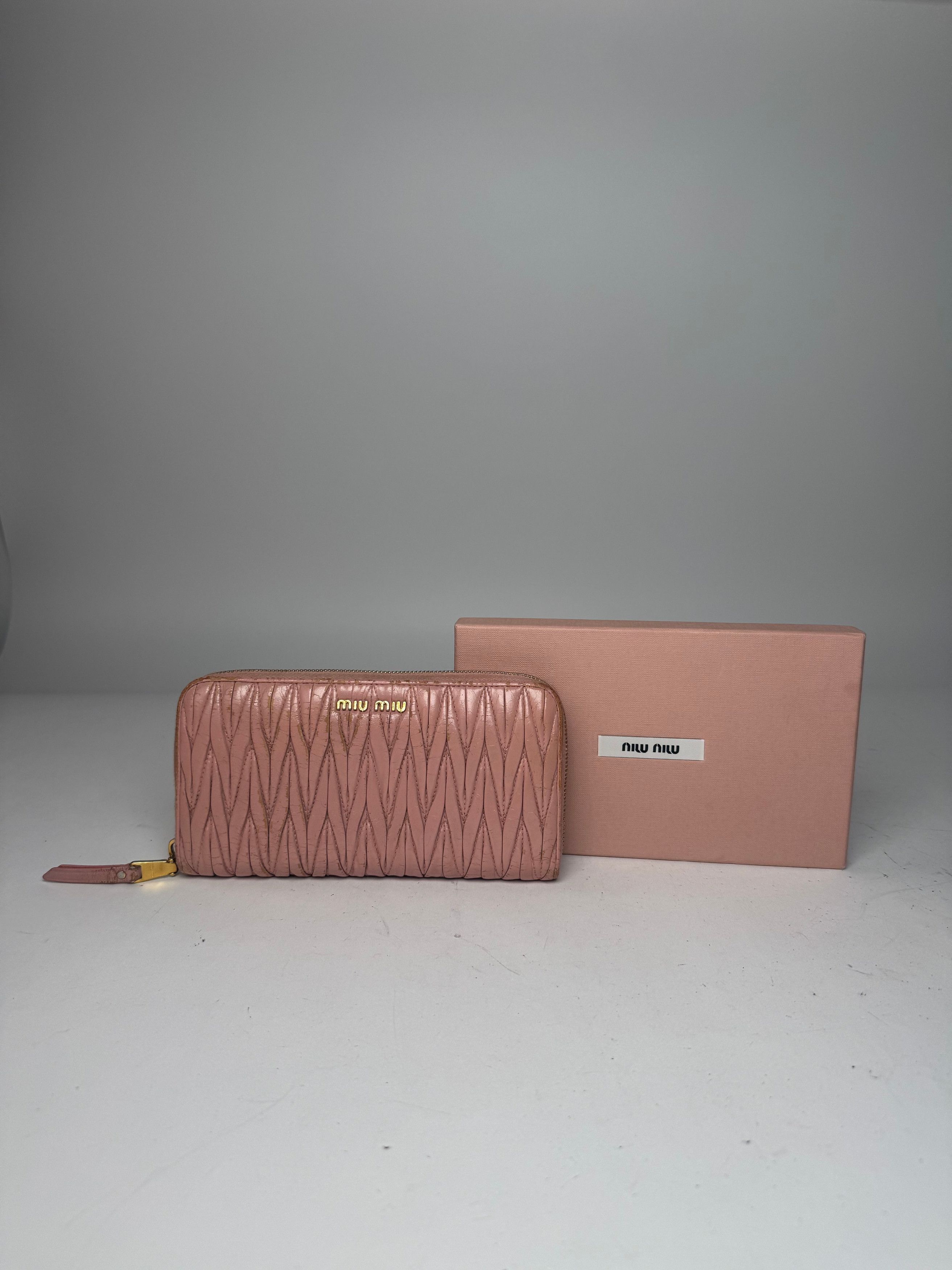 Miu Miu Vintage Leather Wallet Pink Size ONE SIZE - 10 Thumbnail