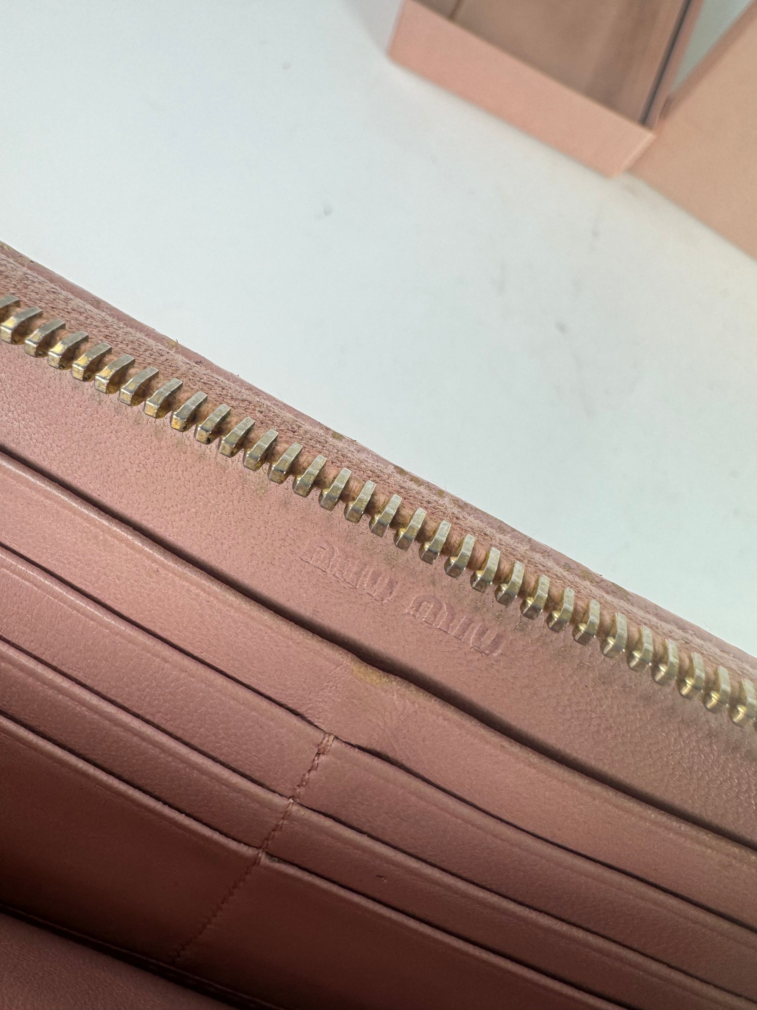 Miu Miu Vintage Leather Wallet Pink Size ONE SIZE - 6 Thumbnail