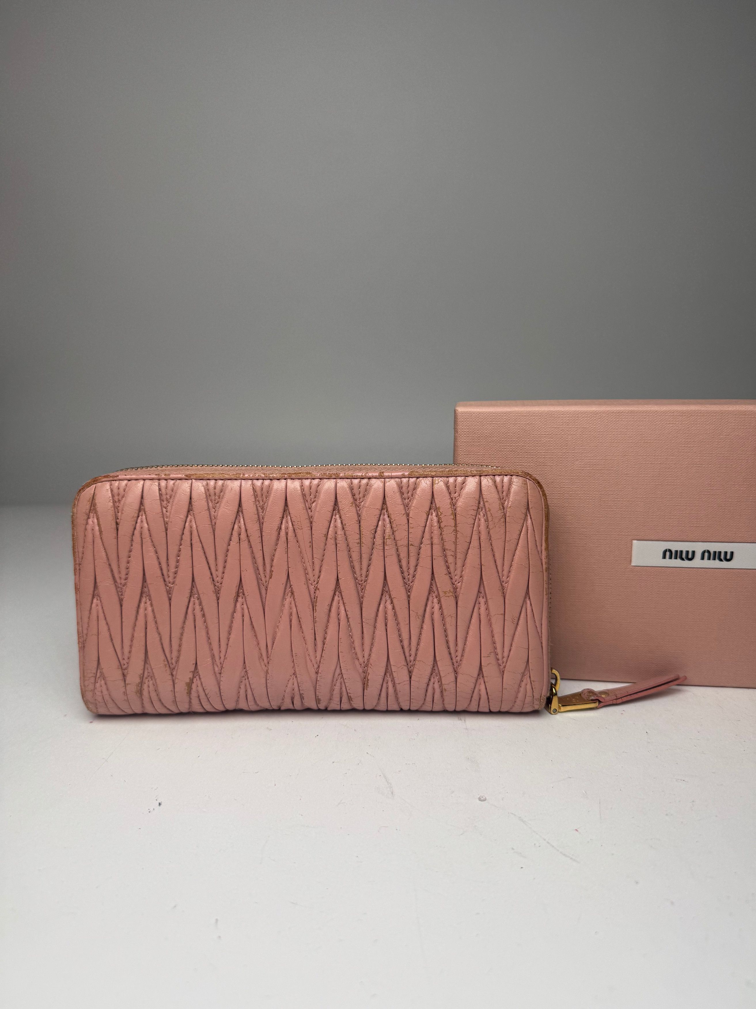 Miu Miu Vintage Leather Wallet Pink Size ONE SIZE - 7 Thumbnail