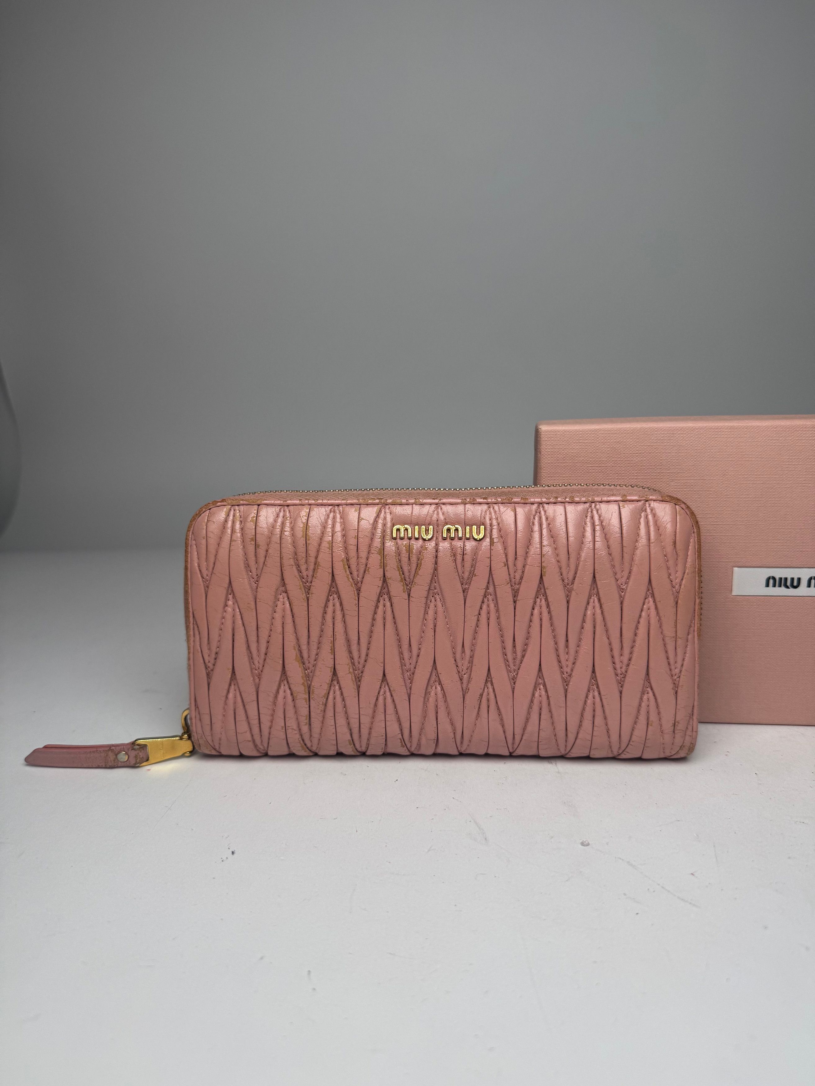 Miu Miu Vintage Leather Wallet Pink Size ONE SIZE - 5 Thumbnail