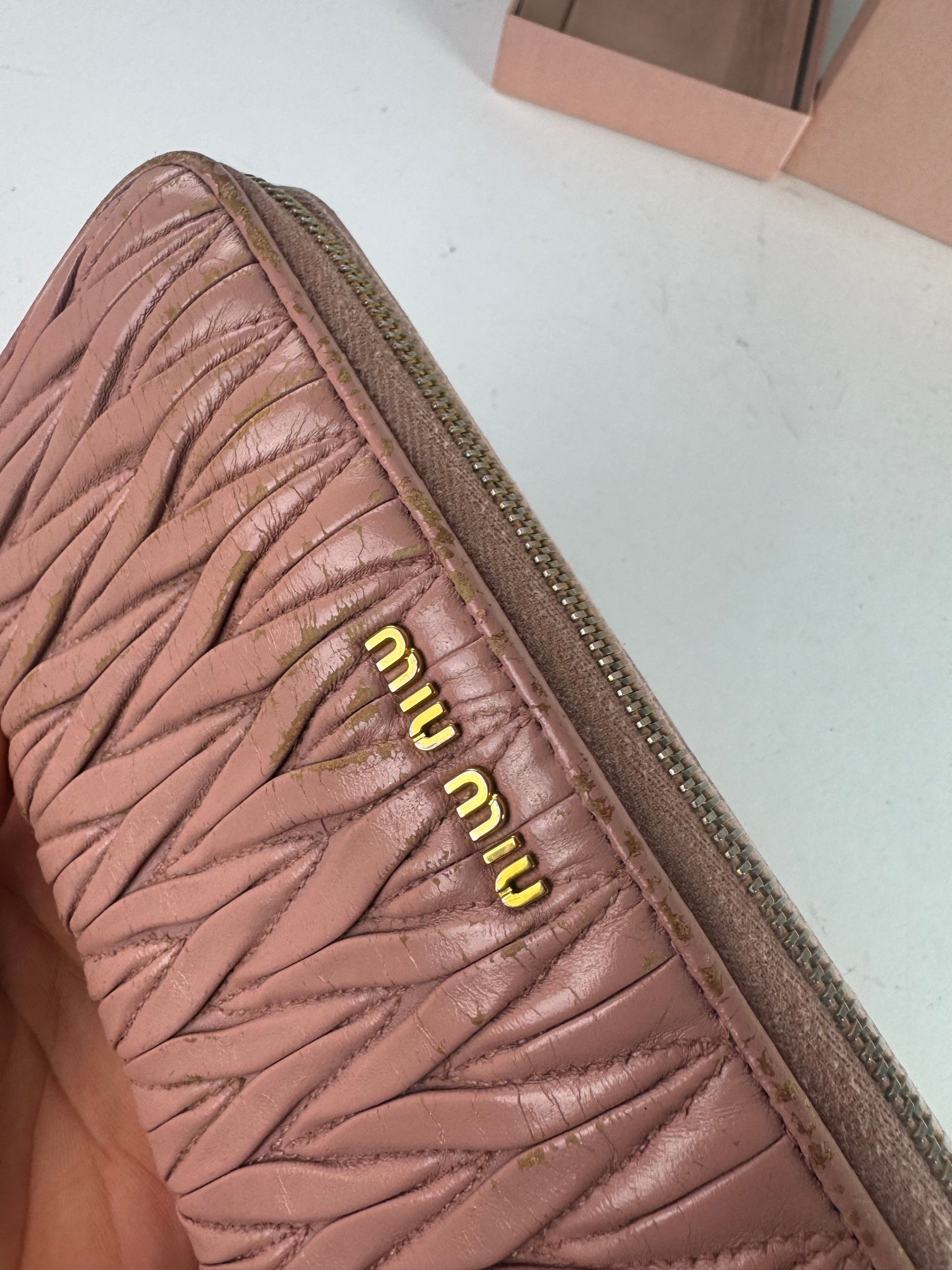 Miu Miu Vintage Leather Wallet Pink Size ONE SIZE - 3 Thumbnail