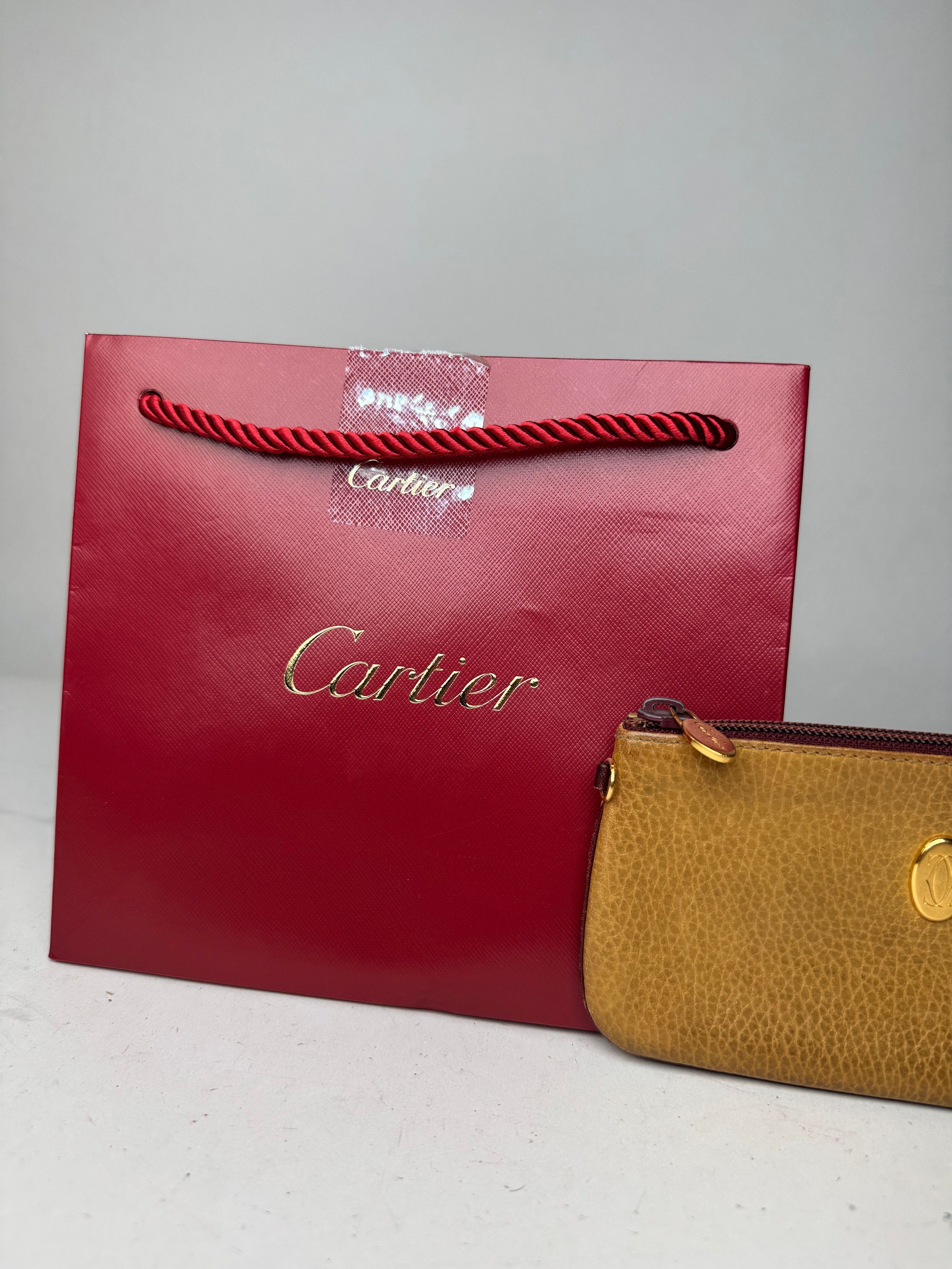 Cartier Vintage Leather Card Holder Yellow Size ONE SIZE - 4 Thumbnail