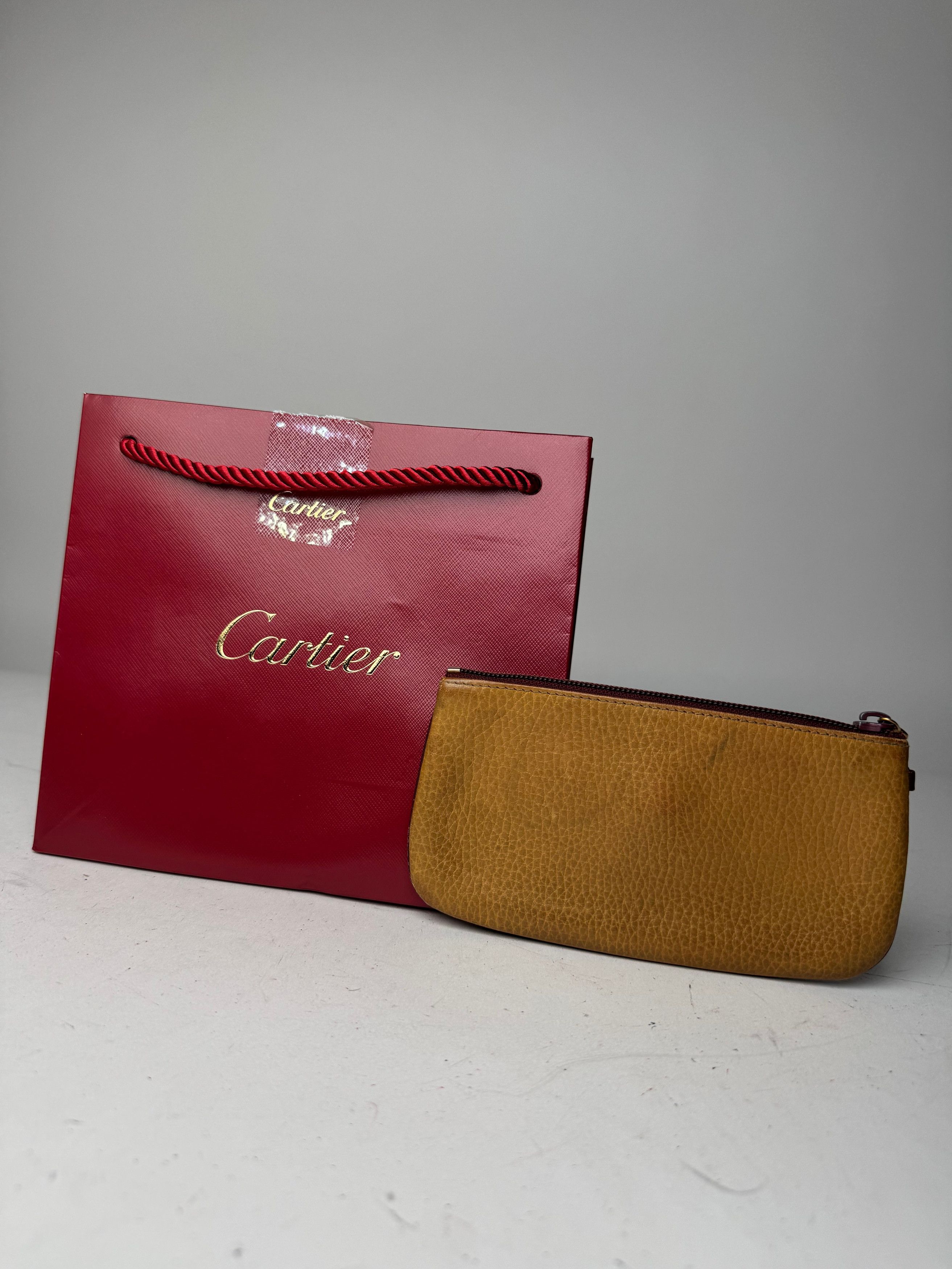 Cartier Vintage Leather Card Holder Yellow Size ONE SIZE - 2 Thumbnail