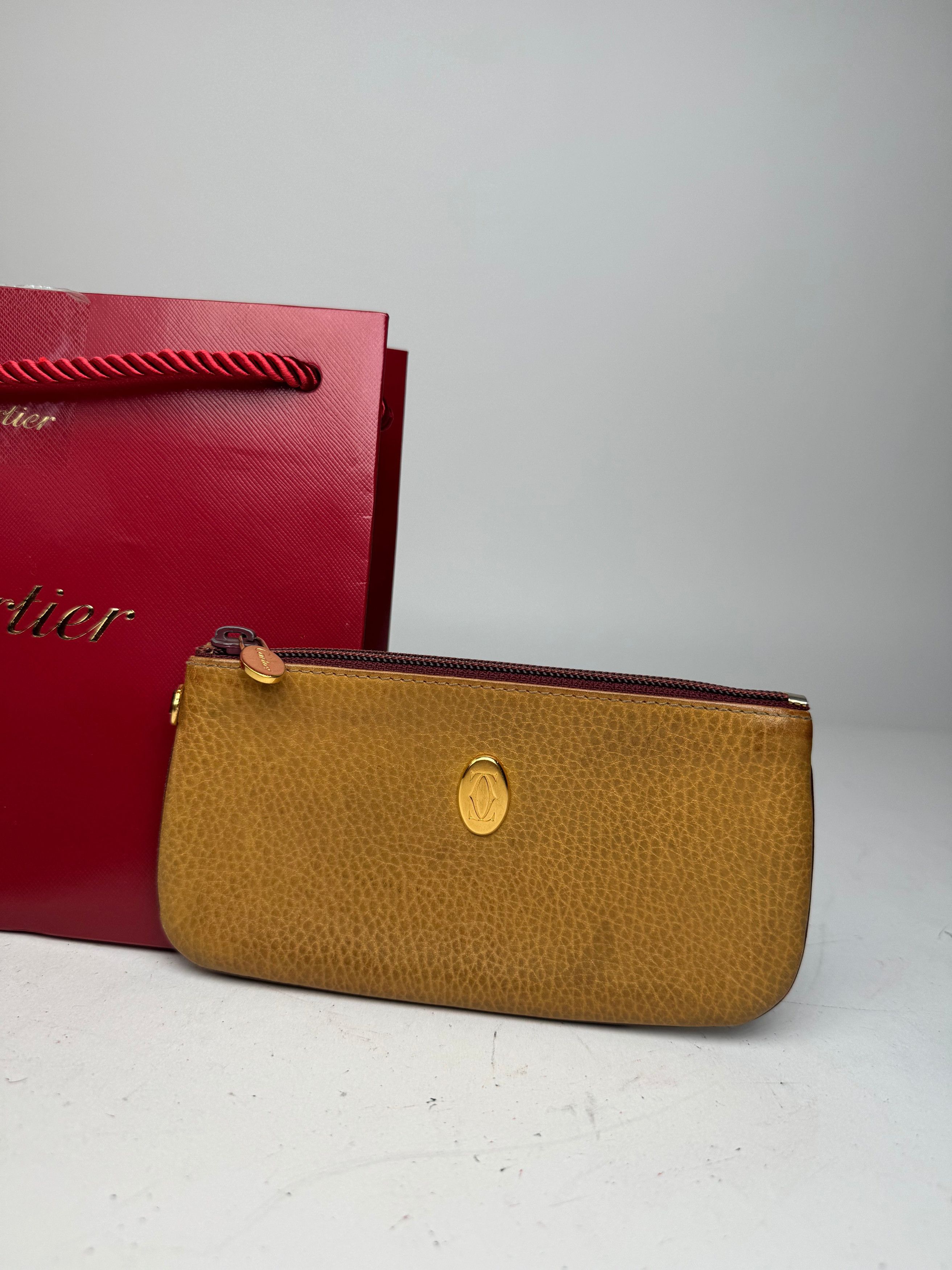 Cartier Vintage Leather Card Holder Yellow Size ONE SIZE - 6 Thumbnail