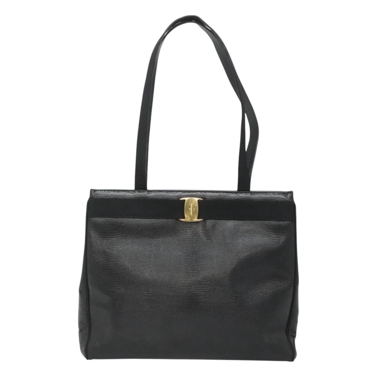 Salvatore Ferragamo Salvatore Ferragamo Vintage Vara Bow Tote Lizard Embossed Leather Size ONE SIZE - 17 Thumbnail