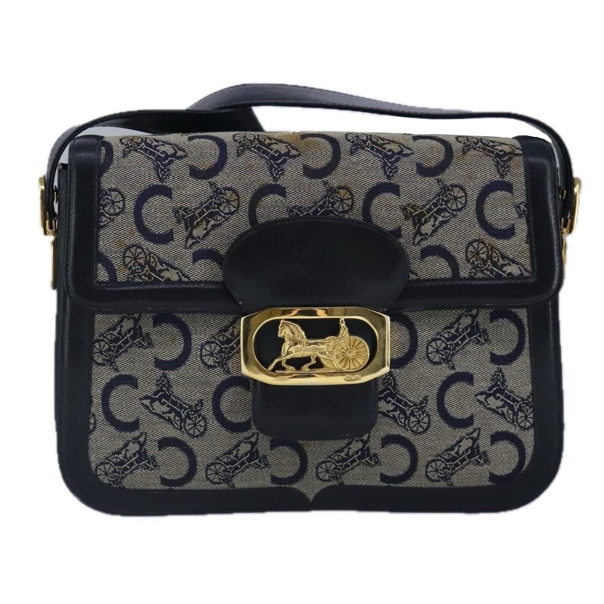 Celine Celine Horse Carriage Shoulder bag Macadam Canvas and leather Size ONE SIZE - 19 Thumbnail