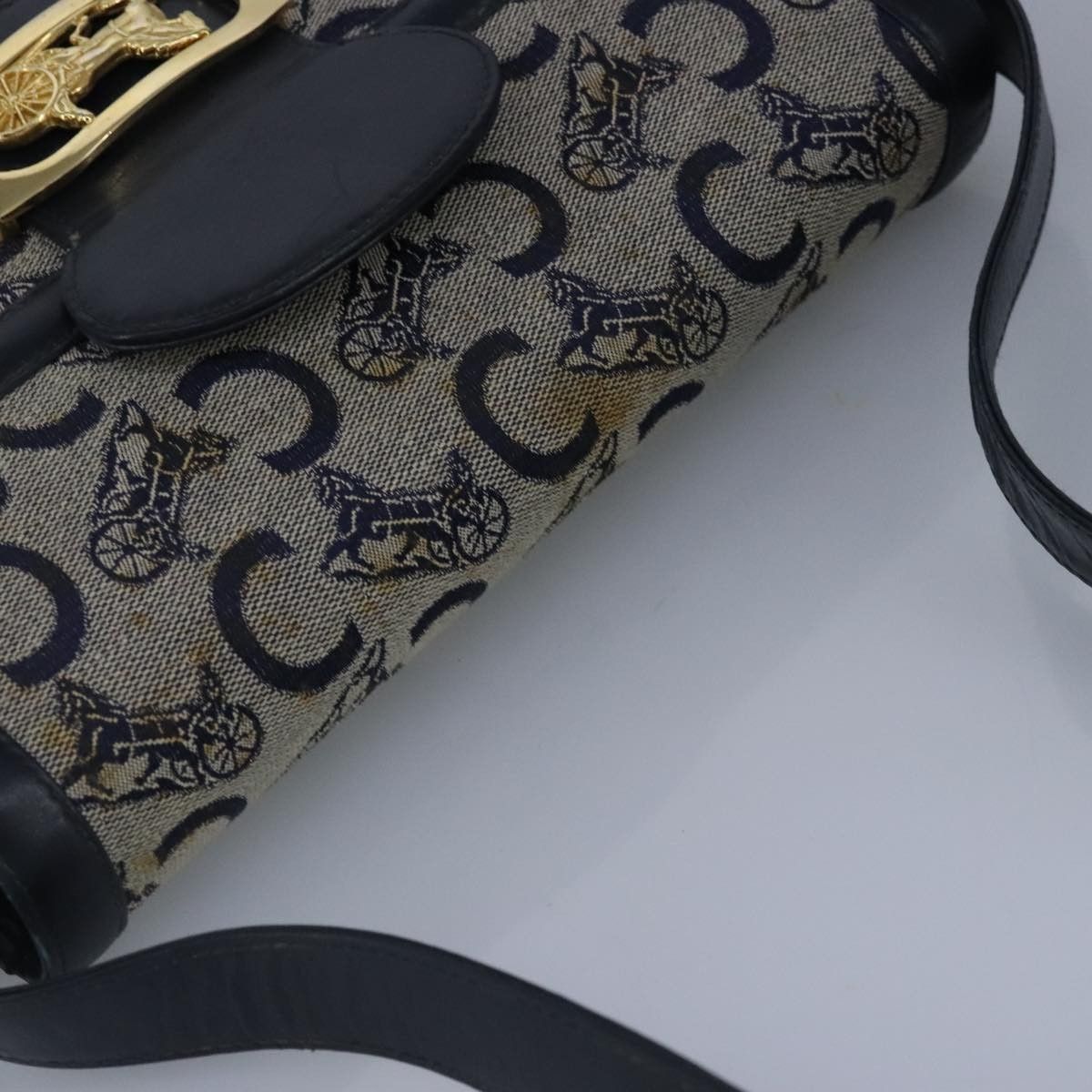 Celine Celine Horse Carriage Shoulder bag Macadam Canvas and leather Size ONE SIZE - 15 Thumbnail