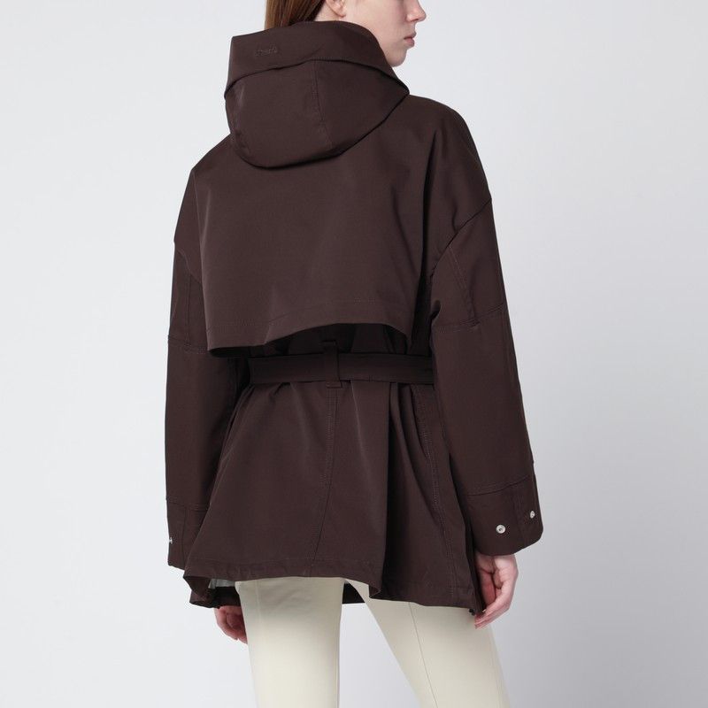 Herno Herno Short Laminar Coffee-Colored Parka Size L / US 10 / IT 46 - 2 Thumbnail