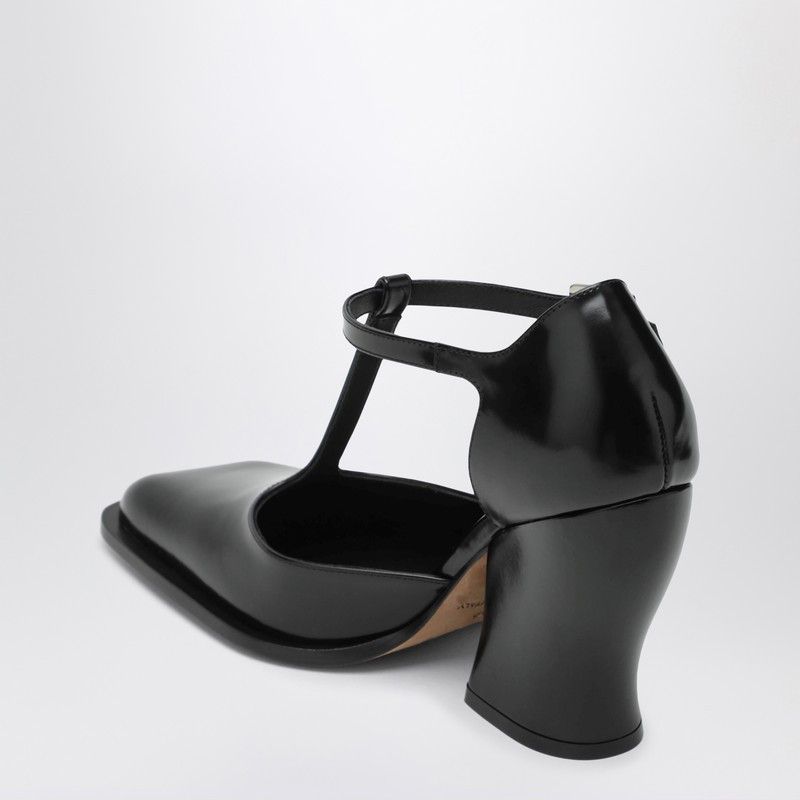 Loewe Loewe Black Onda T-Bar Pumps In Polished Leather Size US 10 / IT 40 - 2 Thumbnail