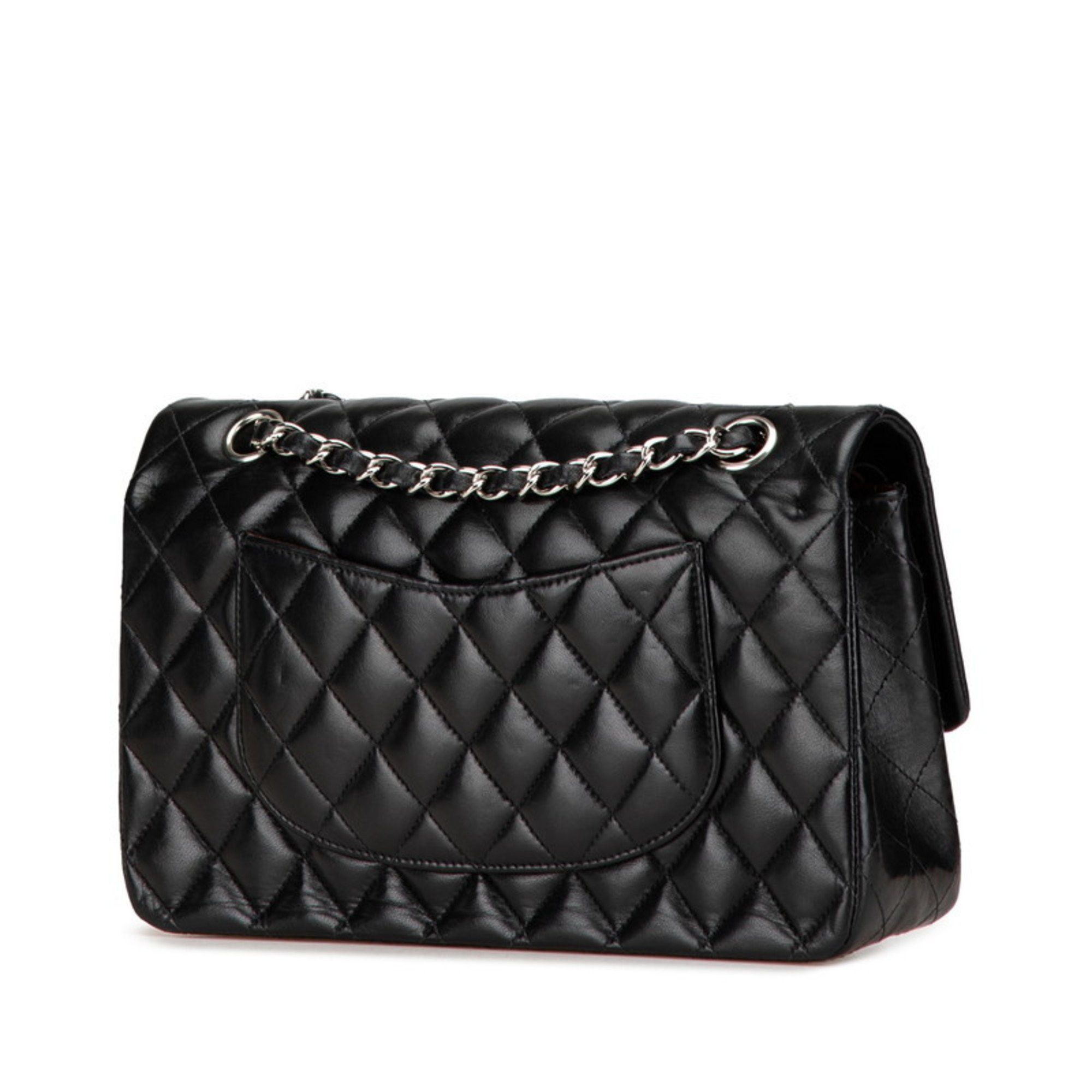 Chanel CHANEL Matelasse 25 Double Flap Coco Mark Chain Shoulder Bag in Black Lambskin for Women Size ONE SIZE - 2 Thumbnail