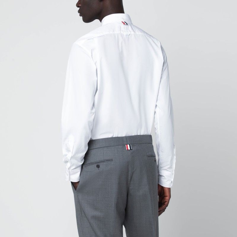 Thom Browne Thom Browne White Button-Down Cotton Shirt Size US M / EU 48-50 / 2 - 2 Thumbnail