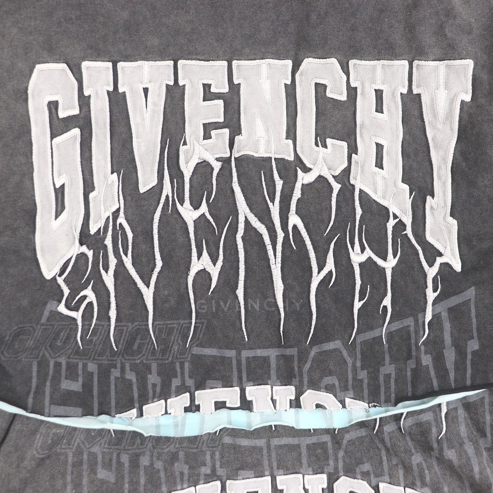 Givenchy Givenchy GIVENCHY Overlapped Embroidered Long-sleeved T-shirt Cotton T-Shirts BM71FK3YBT DUTY FREE for USA Size ONE SIZE - 4 Thumbnail
