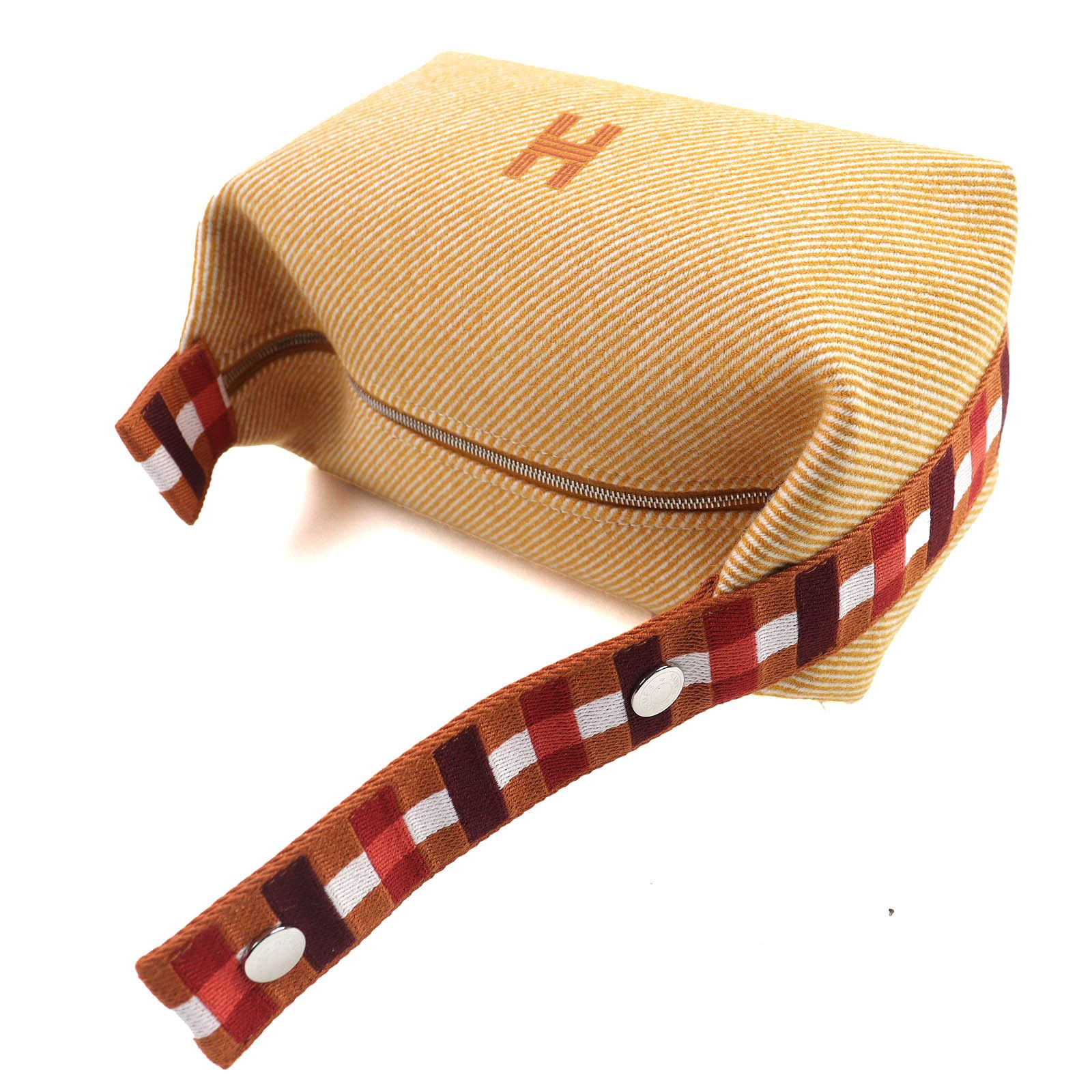 Hermes Hermes Hermes Bride a Black PM Kare H logo Wool Handbag Natural Material Vanity Bag DUTY FREE for USA Size ONE SIZE - 4 Thumbnail