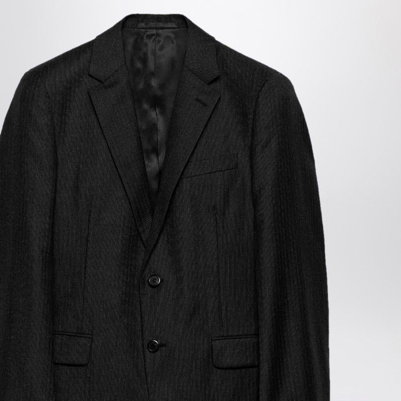 Prada Prada Single-Breasted Dress In Anthracite Gray Wool And Cashmere Size US M / EU 48-50 / 2 - 2 Thumbnail