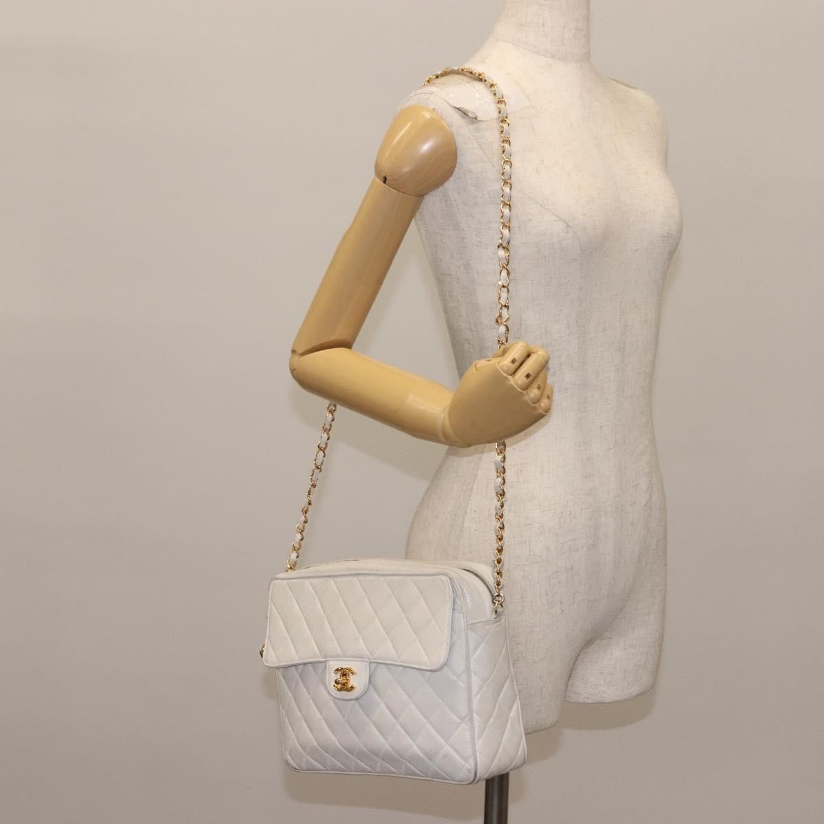 Chanel Chanel Vintage Front Pocket Camera Shoulder Bag Quilted Caviar Size ONE SIZE - 15 Thumbnail