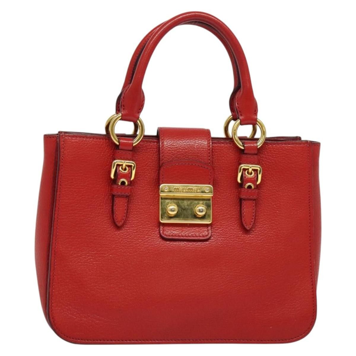 Miu Miu Miu Miu Madras Convertible Lock Tote Leather Size ONE SIZE - 18 Thumbnail
