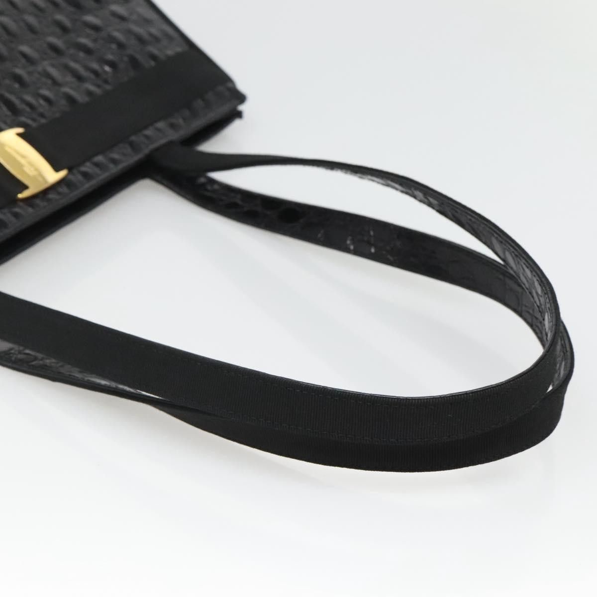 Salvatore Ferragamo Vintage Vara Bow Tote Lizard Embossed Leather