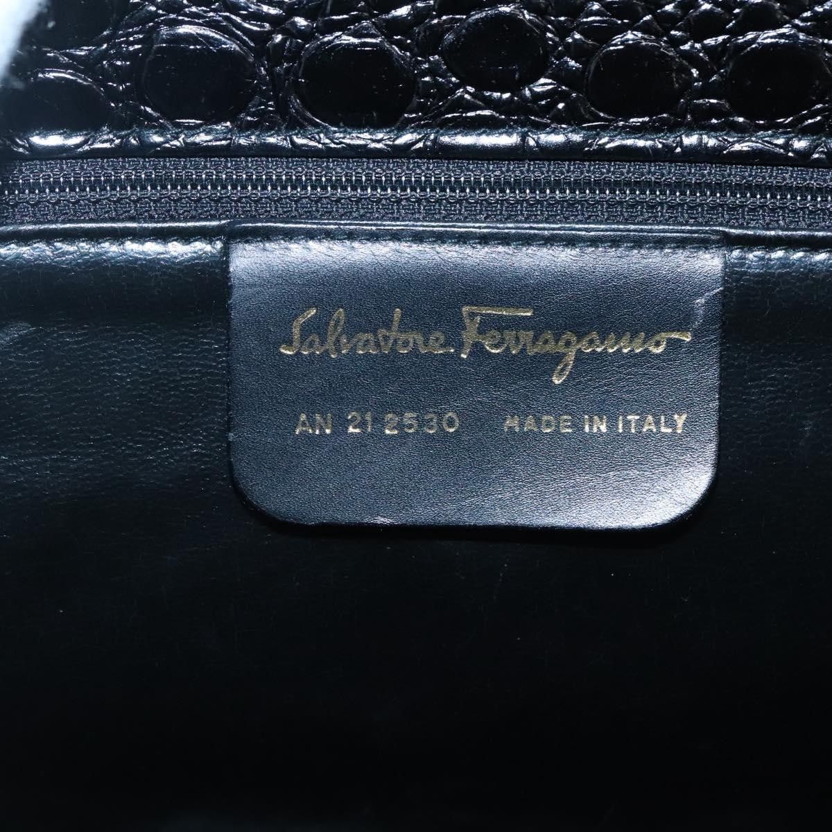Salvatore Ferragamo Vintage Vara Bow Tote Lizard Embossed Leather