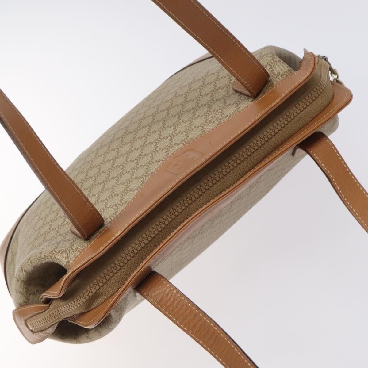 Celine Vintage Macadam Shoulder Bag Canvas and Leather