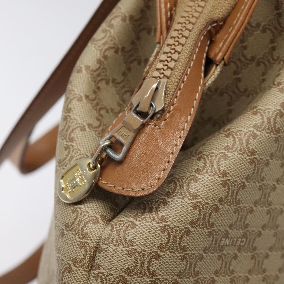 Celine Vintage Macadam Shoulder Bag Canvas and Leather