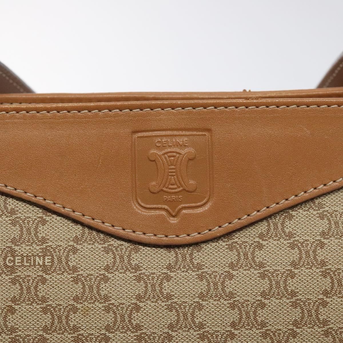 Celine Vintage Macadam Shoulder Bag Canvas and Leather