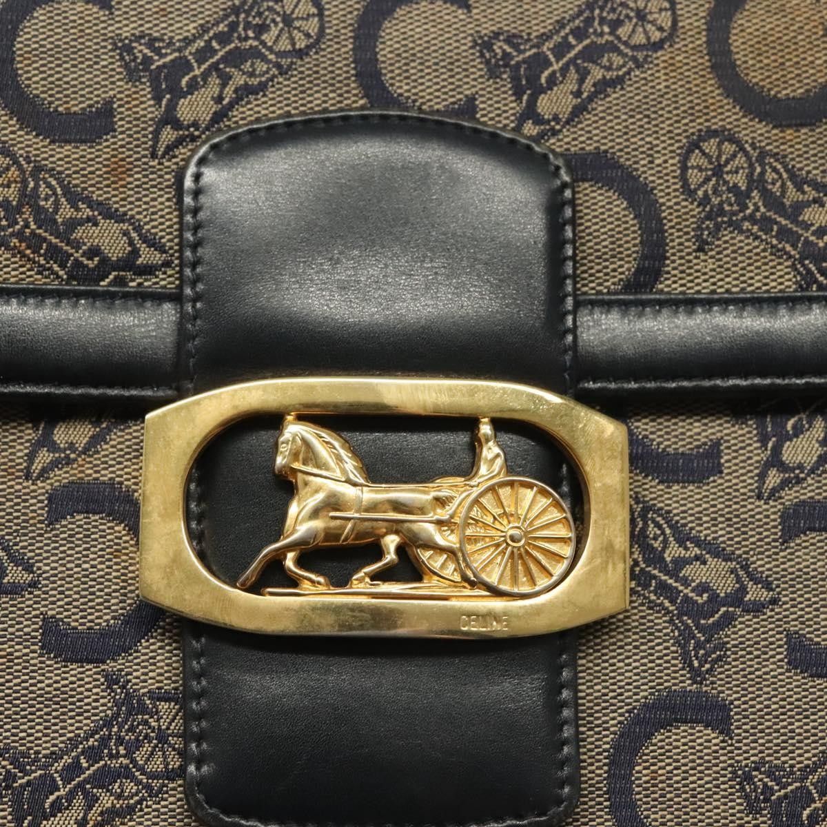 Celine Celine Horse Carriage Shoulder bag Macadam Canvas and leather Size ONE SIZE - 12 Thumbnail
