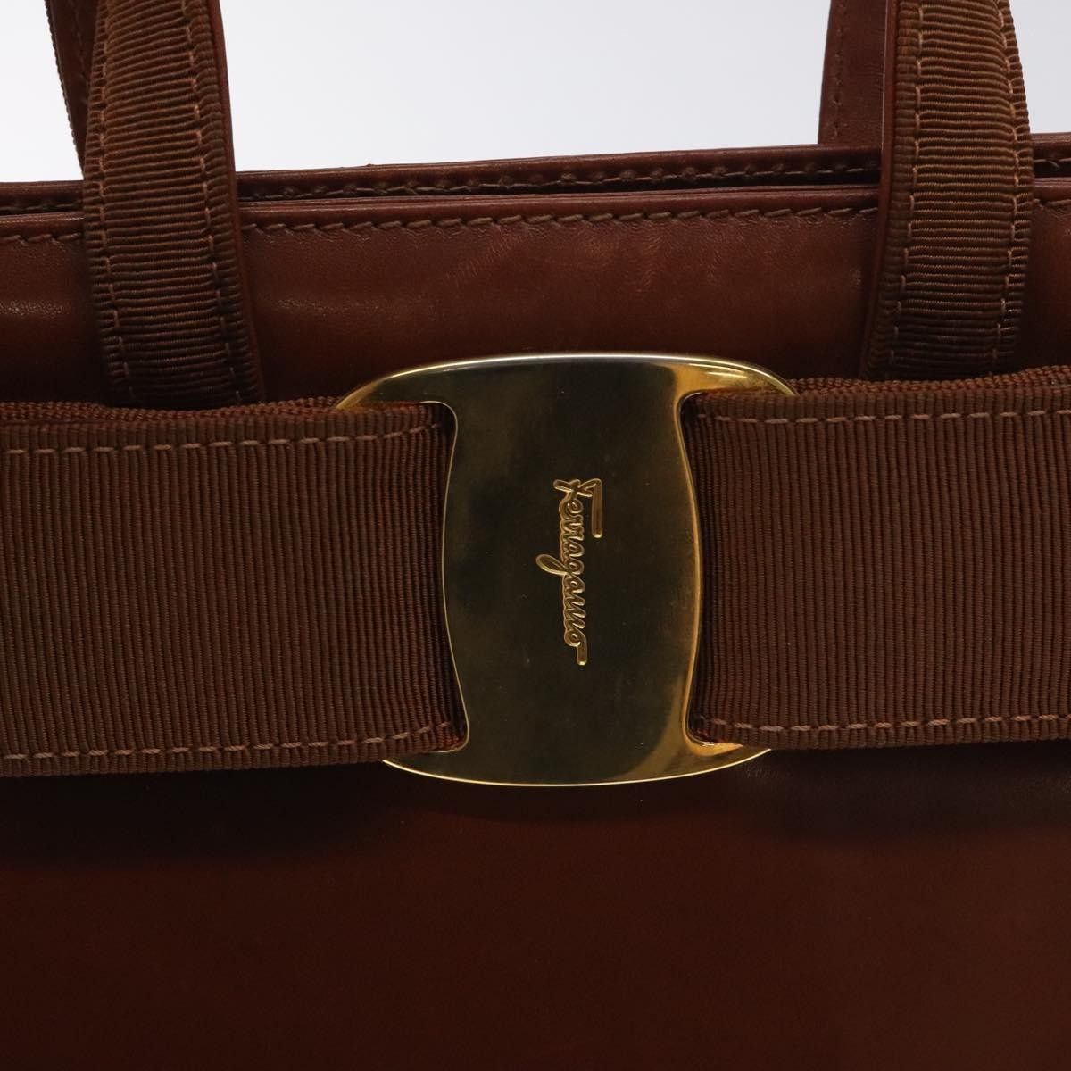 Salvatore Ferragamo Salvatore Ferragamo Convertible Vara Bow Tote Leather Size ONE SIZE - 12 Thumbnail
