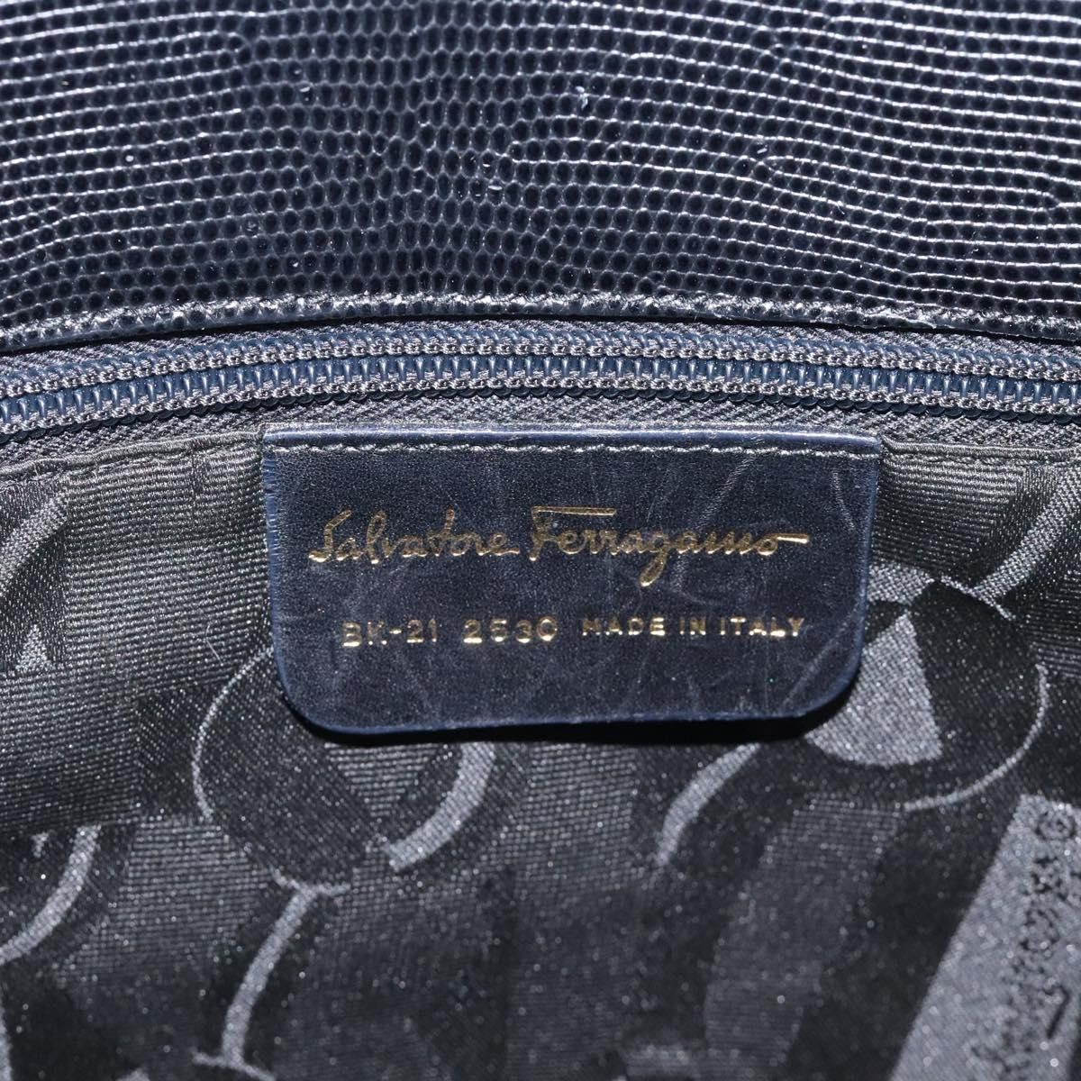 Salvatore Ferragamo Vintage Vara Bow Tote Lizard Embossed Leather