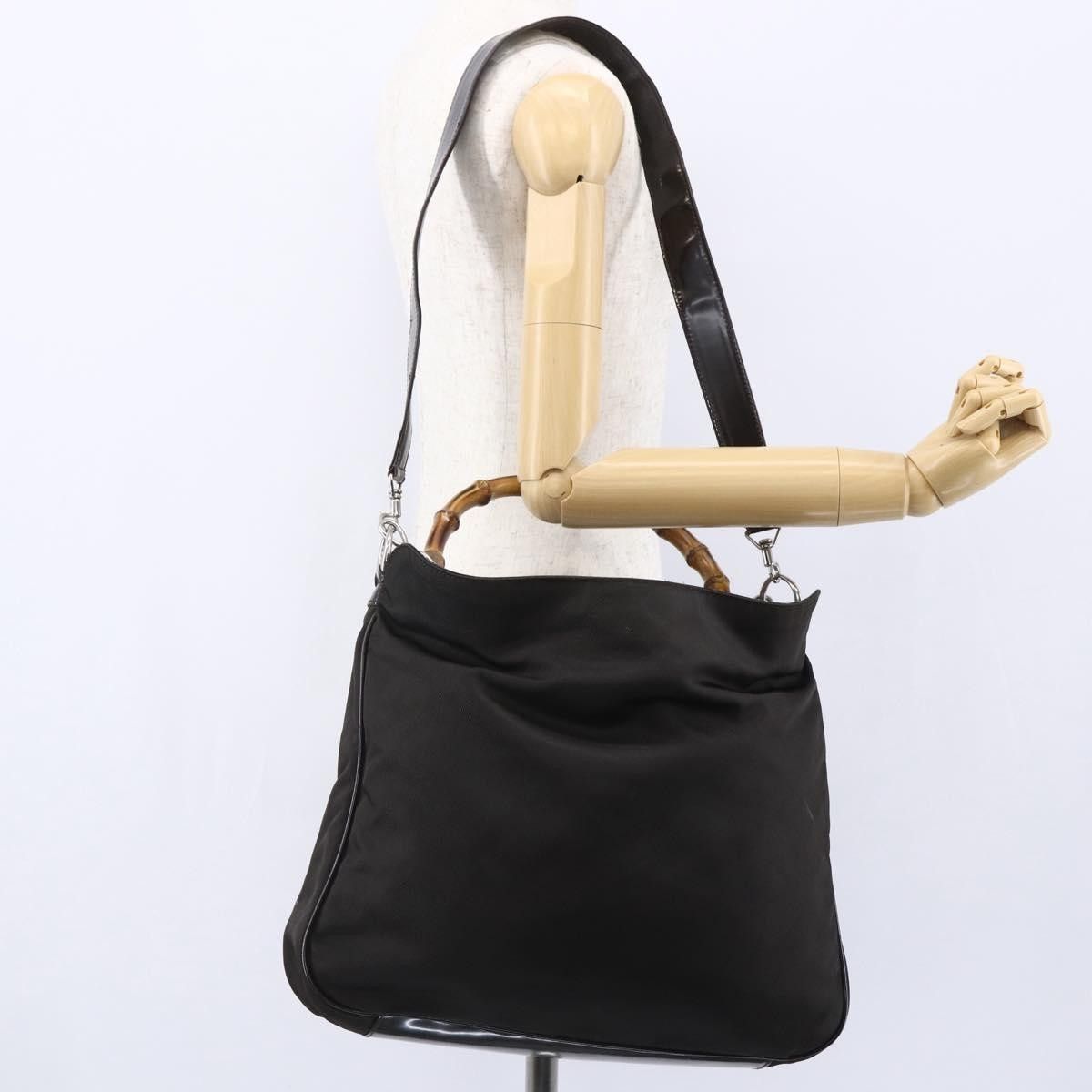 Gucci Gucci Vintage Bamboo Handle Bag Nylon Size ONE SIZE - 15 Thumbnail