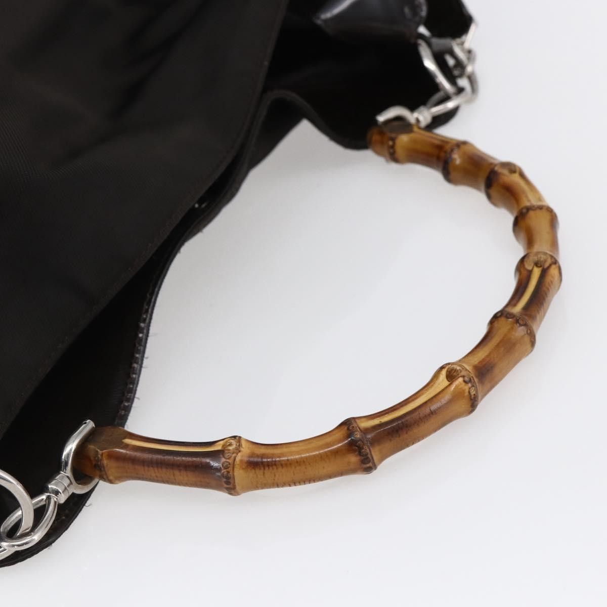 Gucci Gucci Vintage Bamboo Handle Bag Nylon Size ONE SIZE - 8 Thumbnail