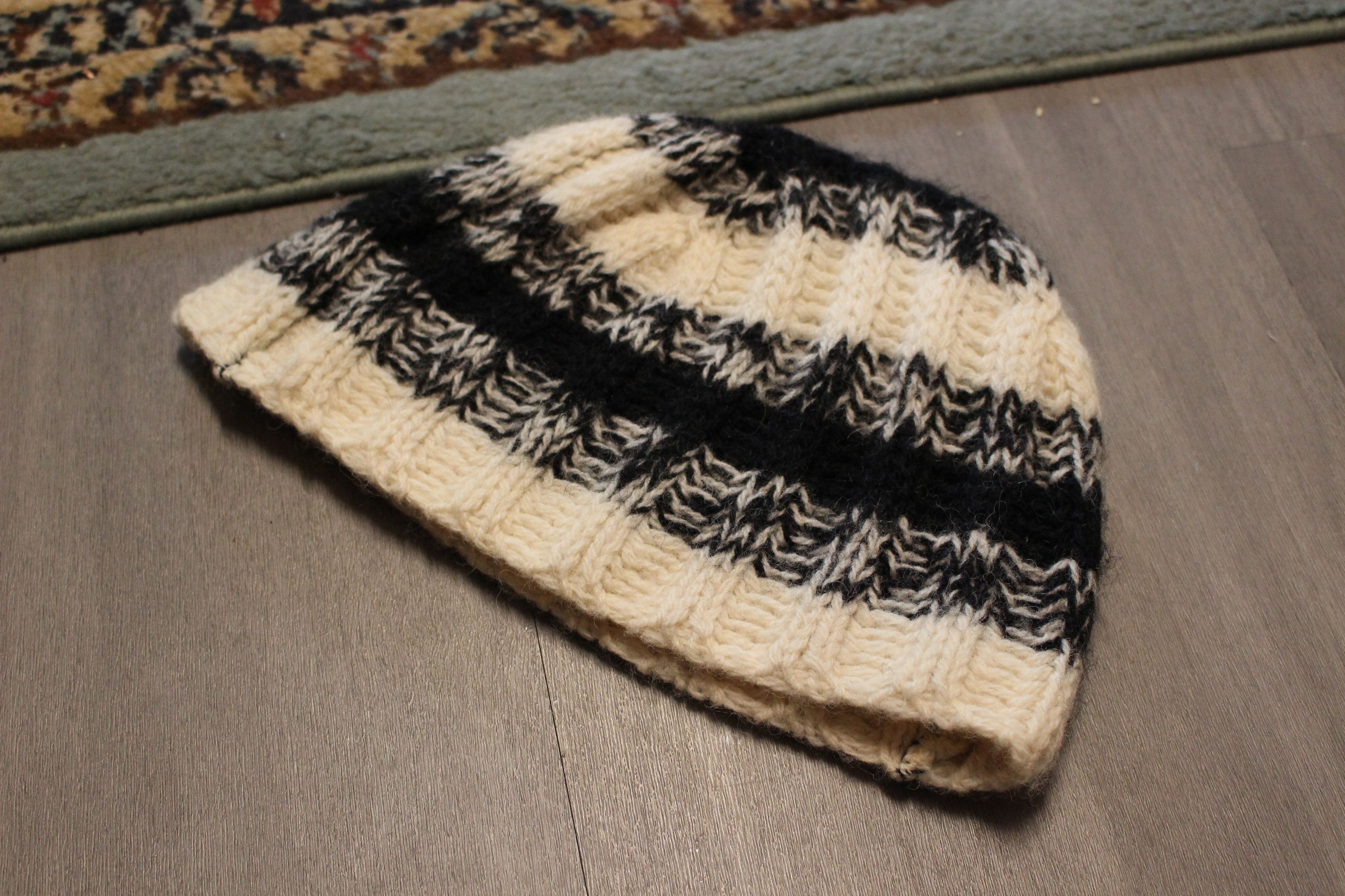 Dior × Hedi Slimane Dior Homme AW06 FW06 Black Creme Wool Beanie