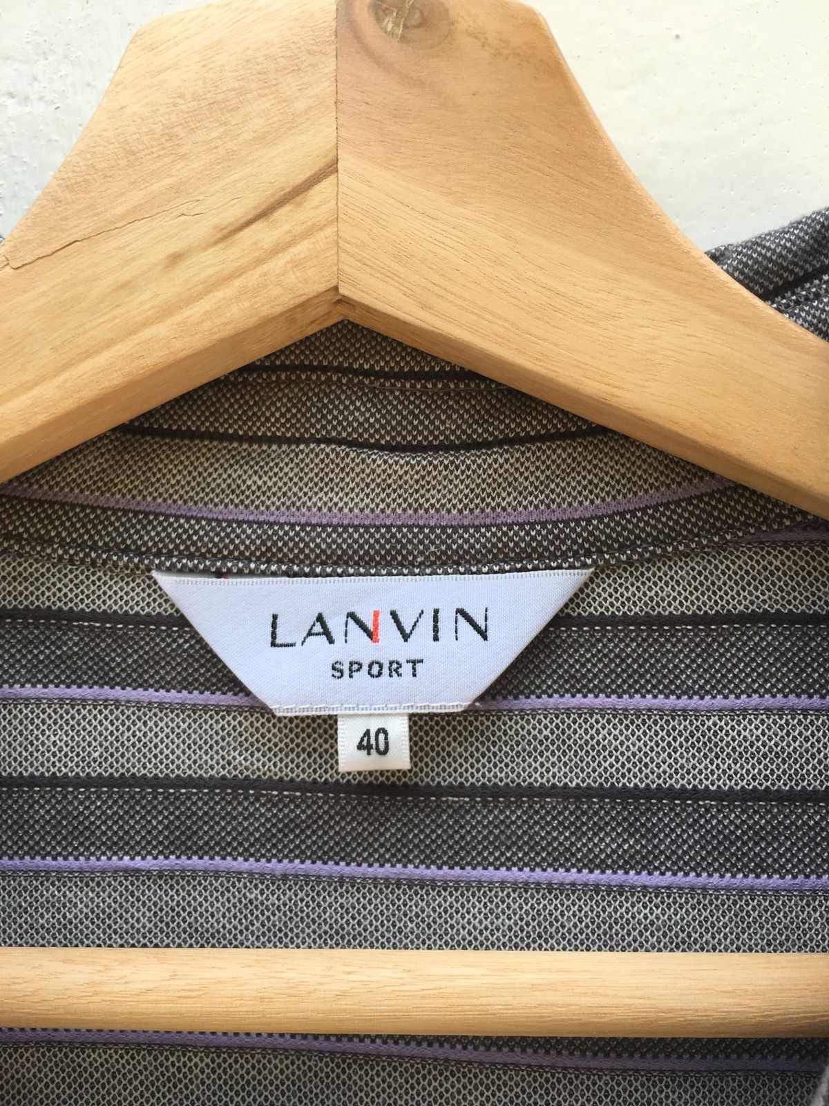 Lanvin LANVIN Grey Stripes Polo Shirt Size US M / EU 48-50 / 2 - 6 Thumbnail