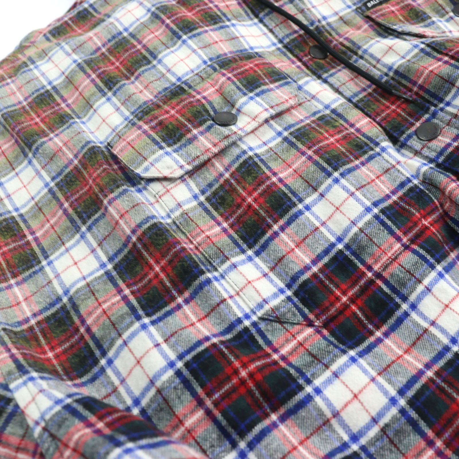 Balenciaga Balenciaga Balenciaga BLEACHED PLAID HOODED SHIRT Cotton Shirt Cotton Outerwear 699223 DUTY FREE for USA Size ONE SIZE - 7 Thumbnail