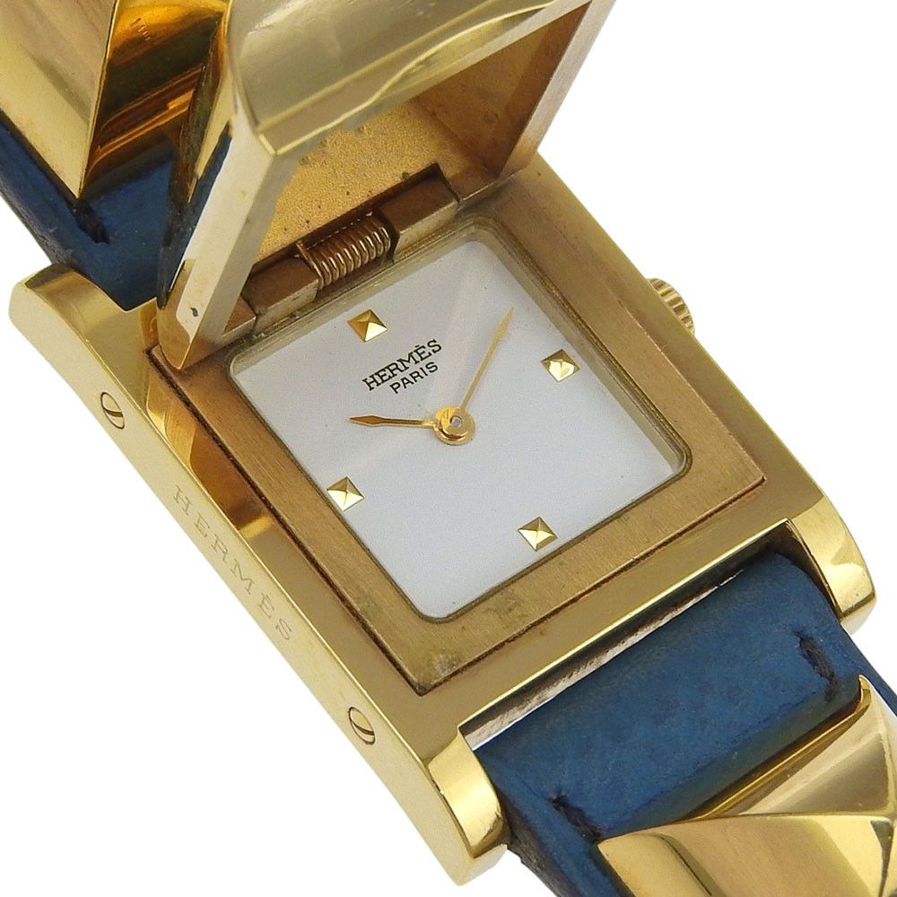 Hermes Hermes Hermes Medor Stainless Steel Watch Metal Quartz Stamp Y DUTY FREE for USA Size ONE SIZE - 3 Thumbnail