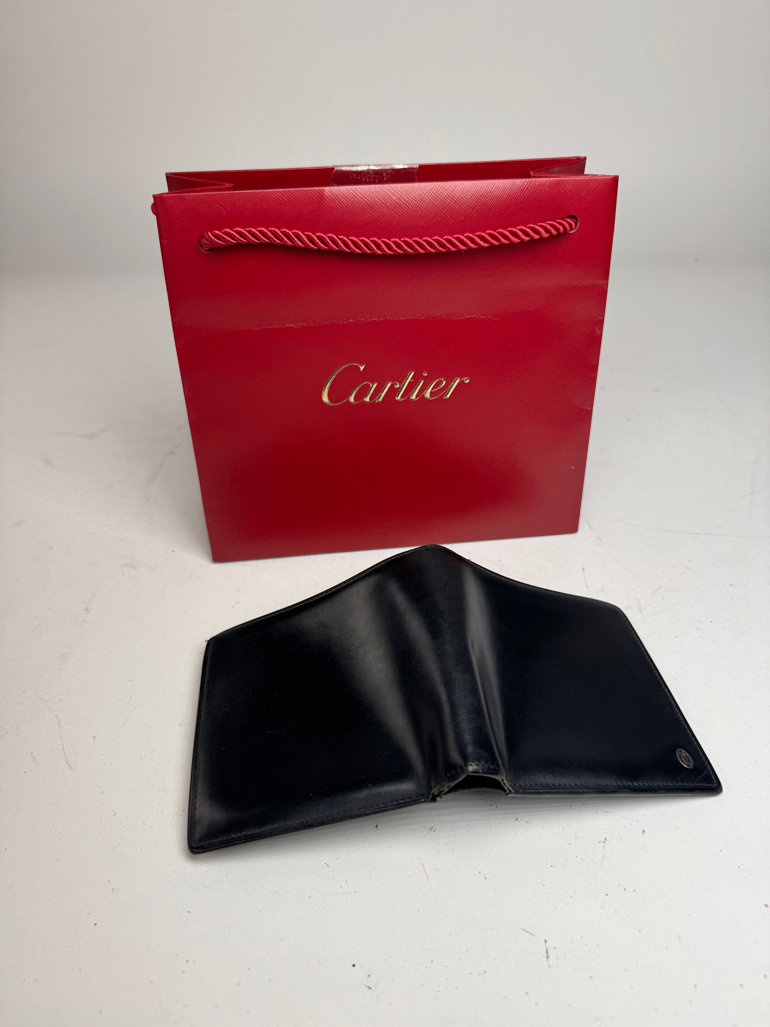 Cartier Vintage Flapable Leather Wallet Black Size ONE SIZE - 6 Thumbnail